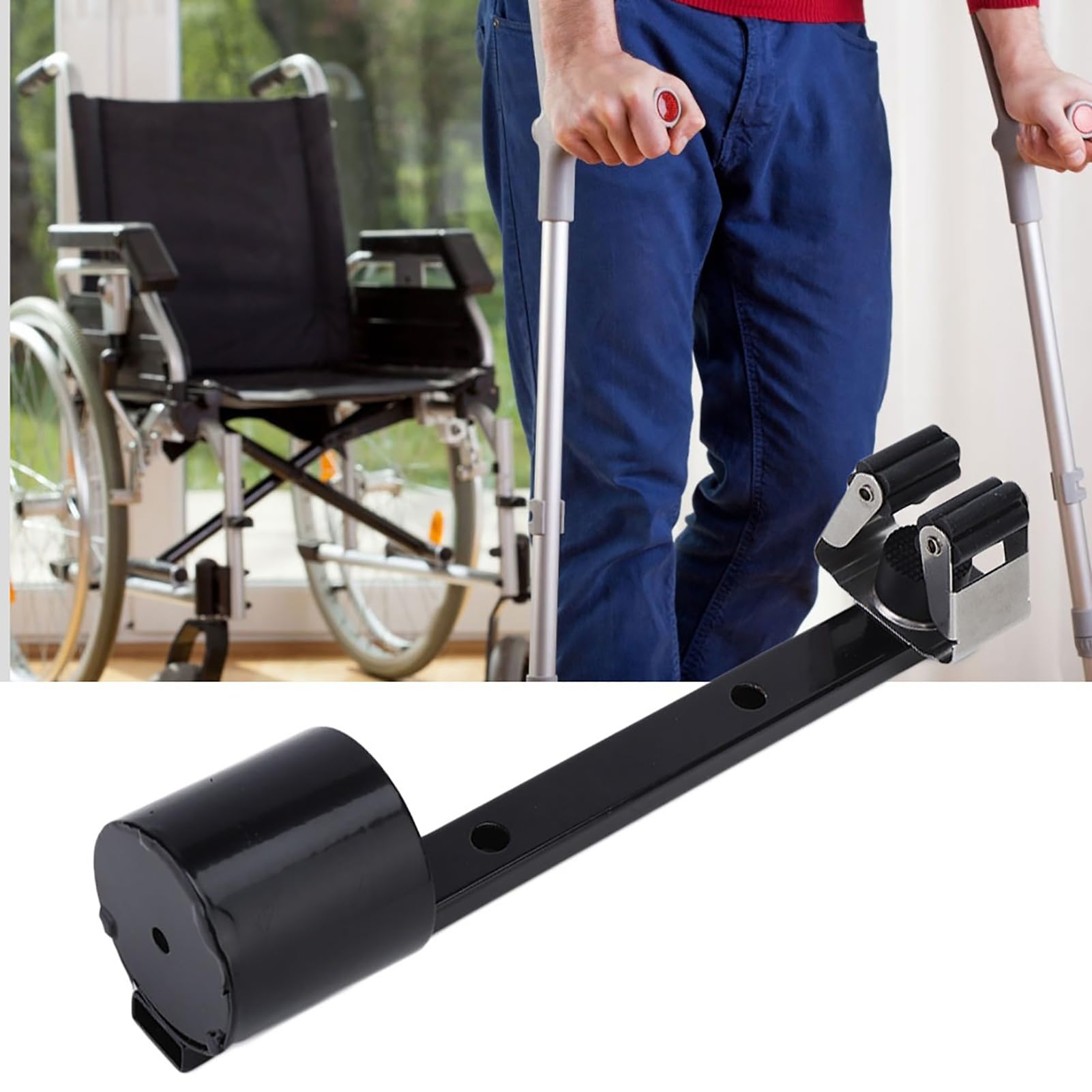 Mobility Scooter Cane Holder - Adjustable Walking Cane Stand for Wheelchair & Walker - Durable Disability Accessories for Elderly & Handicapped (Perfect for Daily Use, Travel & Outdoor Activities)
