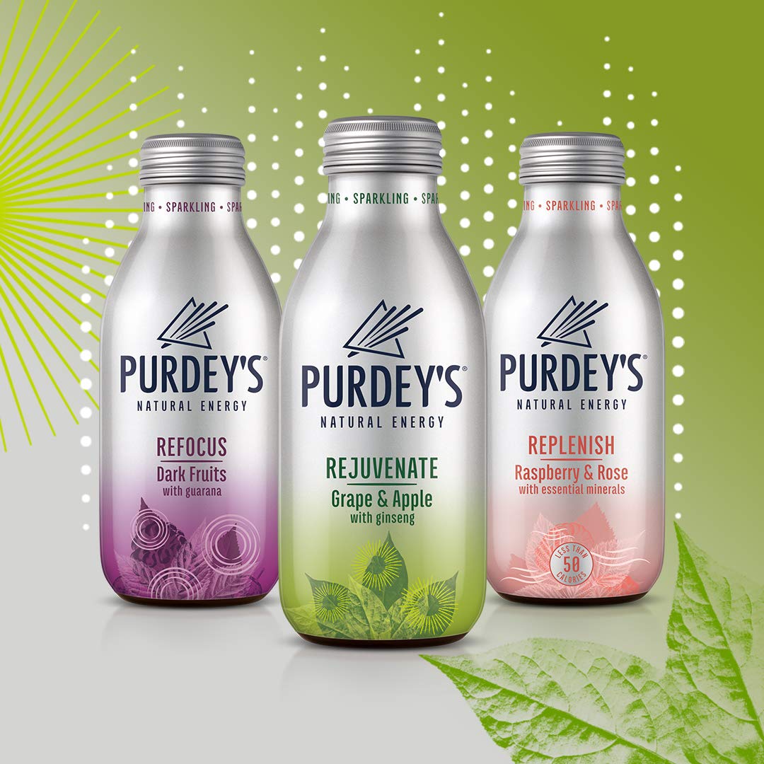 Purdey’s Rejuvenate Natural Energy Drink - 12 Pack of 330ml Bottles | Boost Energy Naturally | Perfect for Workouts, Travel & Daily Refreshment