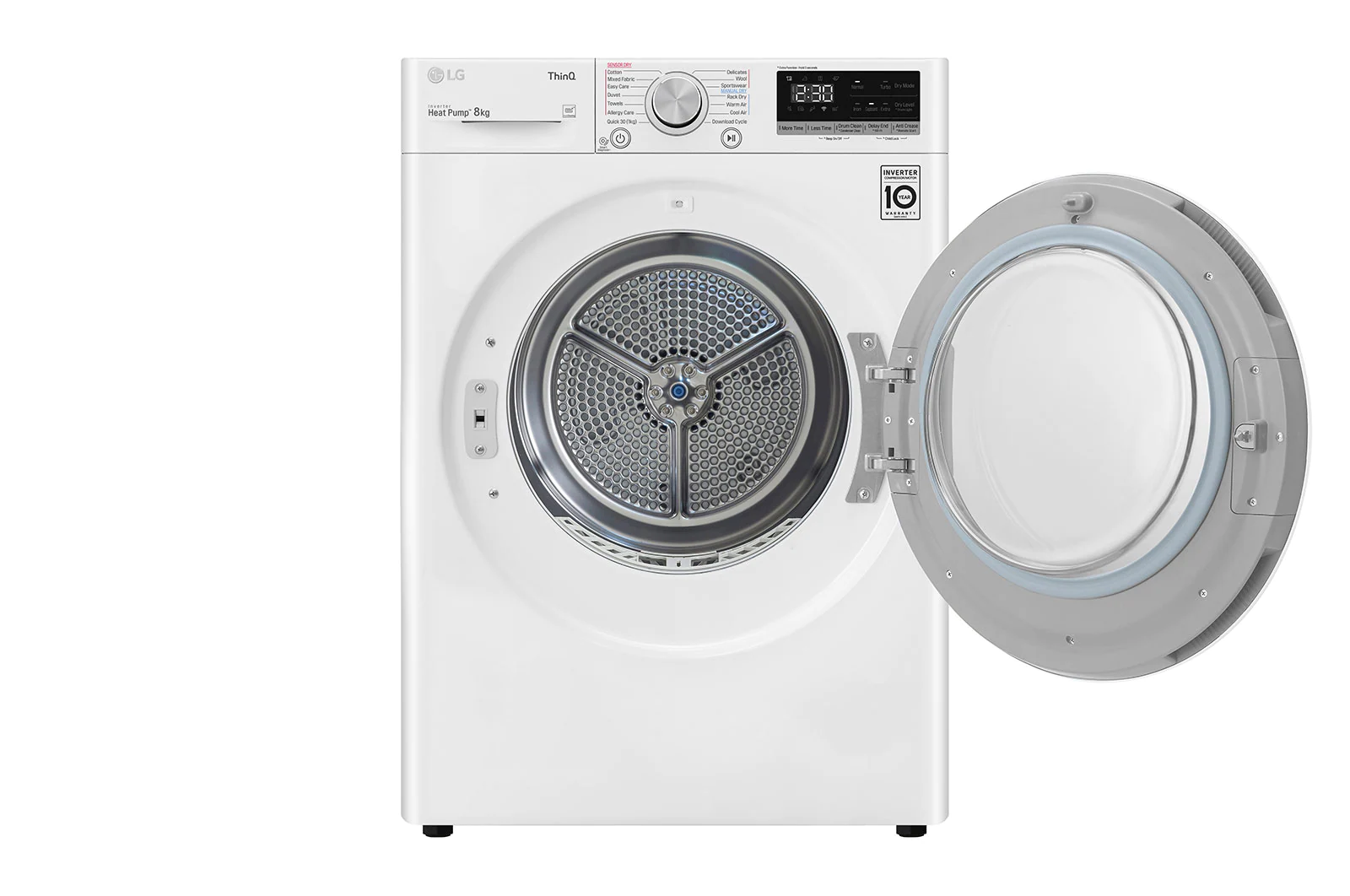 LG DVH5 08W 8kg/17.6lb Energy Efficient Heat Pump Dryer with Inverter Control - Perfect for Small Apartments & Eco-Friendly Homes