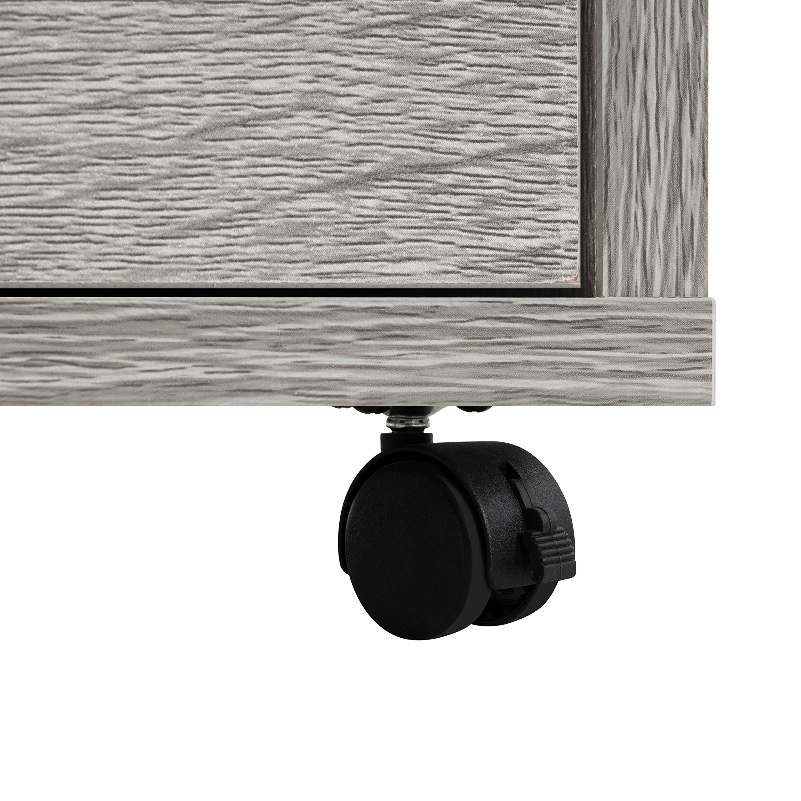 Naomi Home 5-Drawer Dresser for Bedroom - Modern Tall Chest with Wheels, Storage Shelves & 180 lbs Capacity - Gray Oak - Perfect for Closet Organization, Makeup Vanity & Small Space Storage