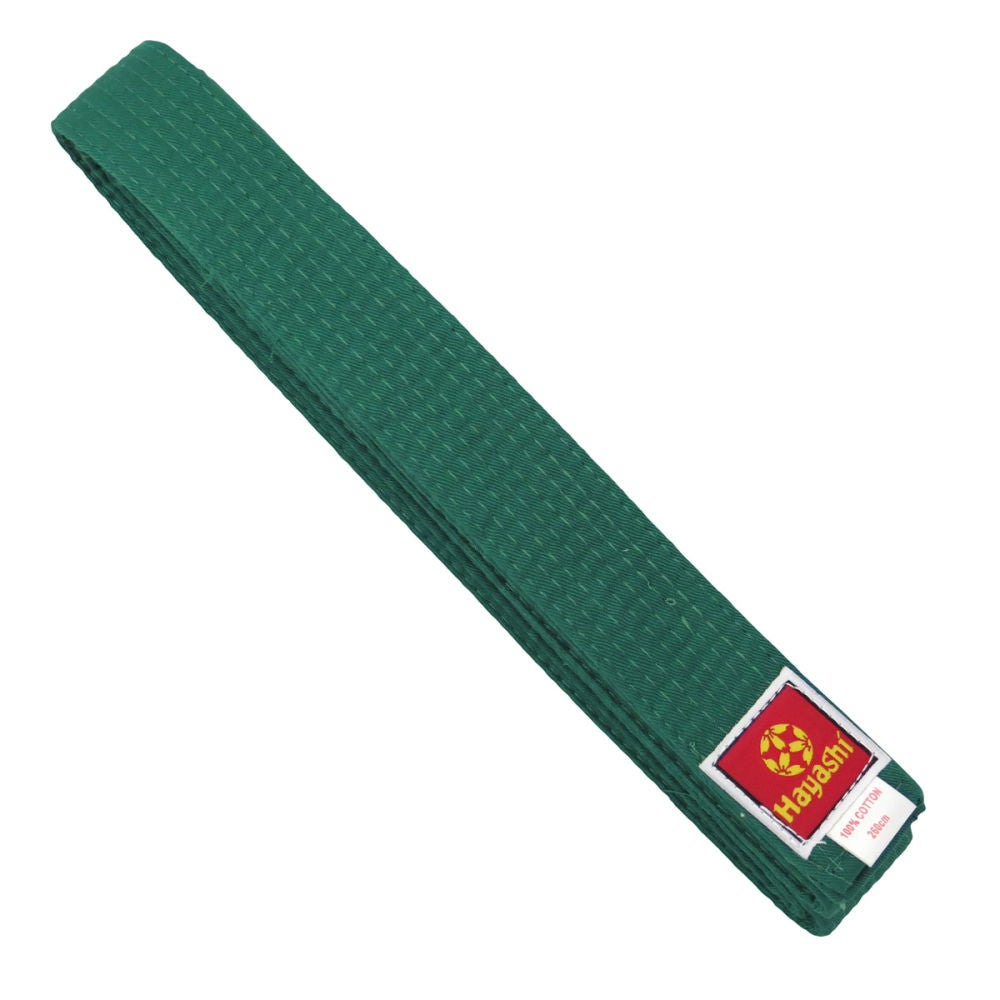 Hayashi Budo Cotton Belt - Green, Size 050 (5) - Perfect for Martial Arts Training, Aikido, and Traditional Japanese Outfits