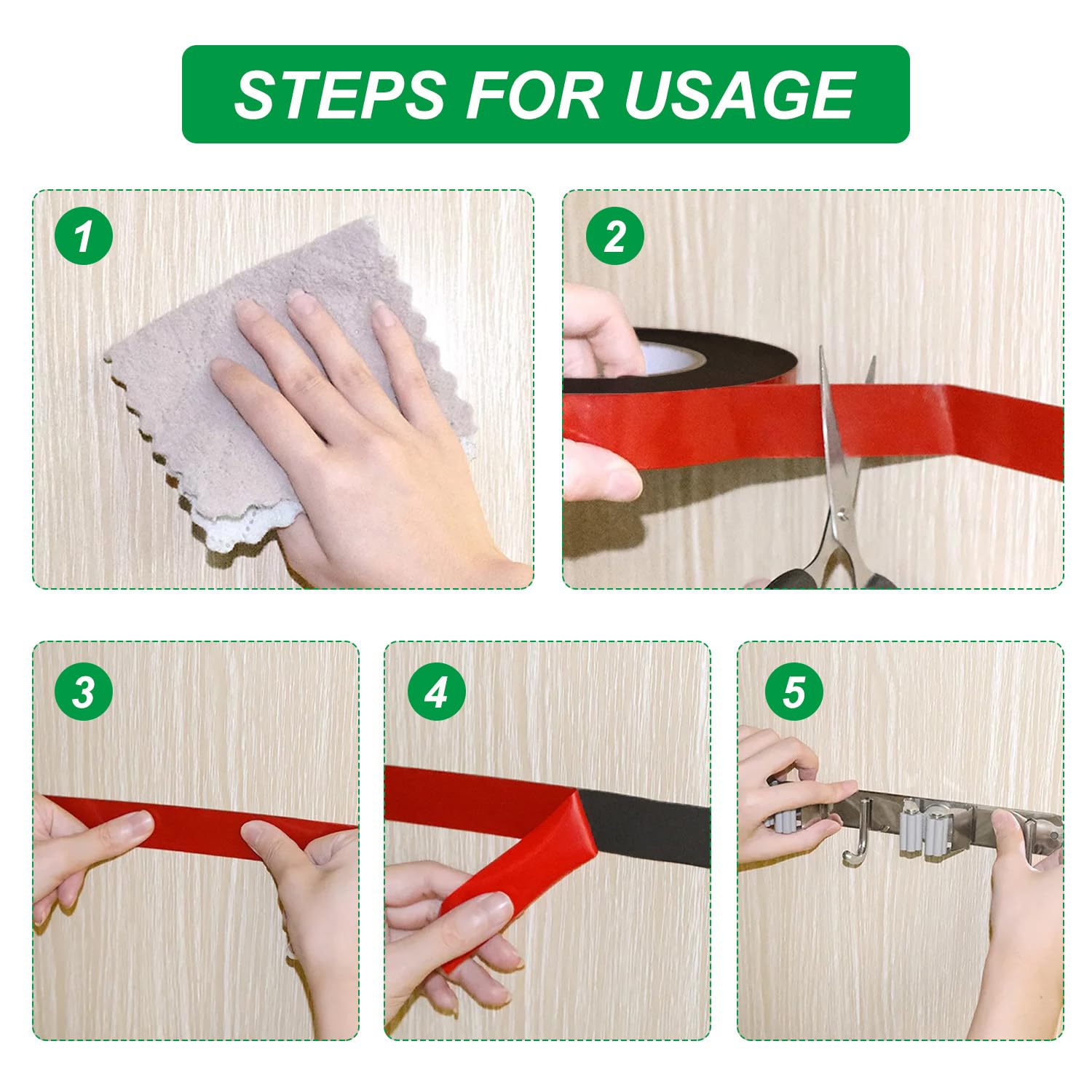 PE Double Sided Foam Tape - Heavy Duty Adhesive Foam Strips for Crafts, Automotive Mounting, Photo Frames & Home Decor - Strong Double Stick Foam Tape (Black, 1.18 inch x 33 Feet) - Perfect for DIY Projects, Wall Hanging & Car Accessories Installation