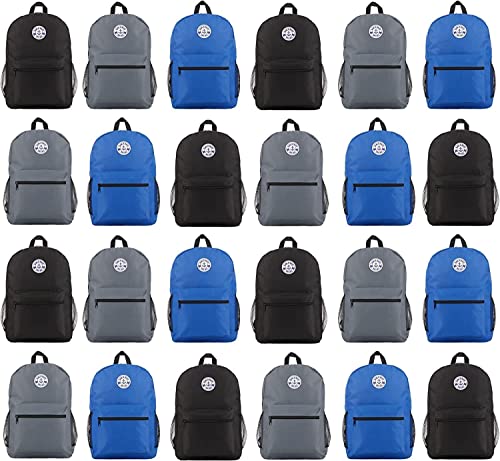 24 Pack Dark Colors Backpacks