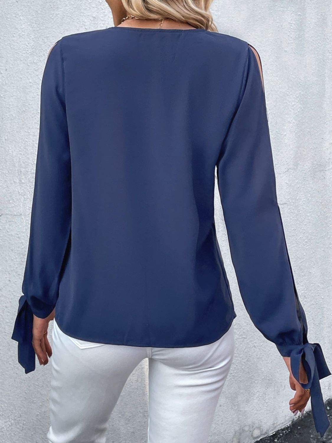 Classic Navy Resort Blouse for Women - Elegant Vacation Wear & Summer Beach Shirt | Perfect for Tropical Getaways, Cruise Vacations & Poolside Lounging