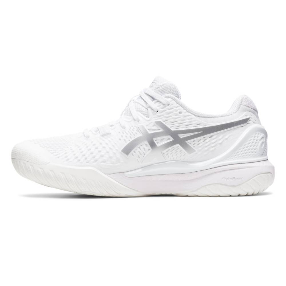 ASICS Gel Resolution 9 Women's Tennis Shoes - White/Silver - High-Performance Court Shoes for Women - Perfect for Tennis, Pickleball & Indoor Court Sports