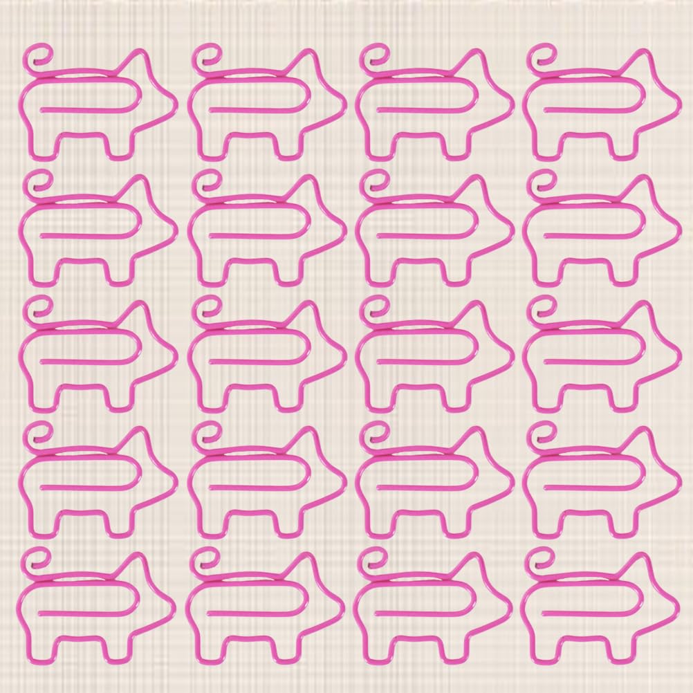 NUOBESTY 30pcs Pink Cartoon Magnetic Bookmarks - Cute Metal Paper Clips for Books, Folders & Photo Albums - Jumbo Office Desk Decor & Organizer - Perfect for Reading, Scrapbooking & Gift Giving