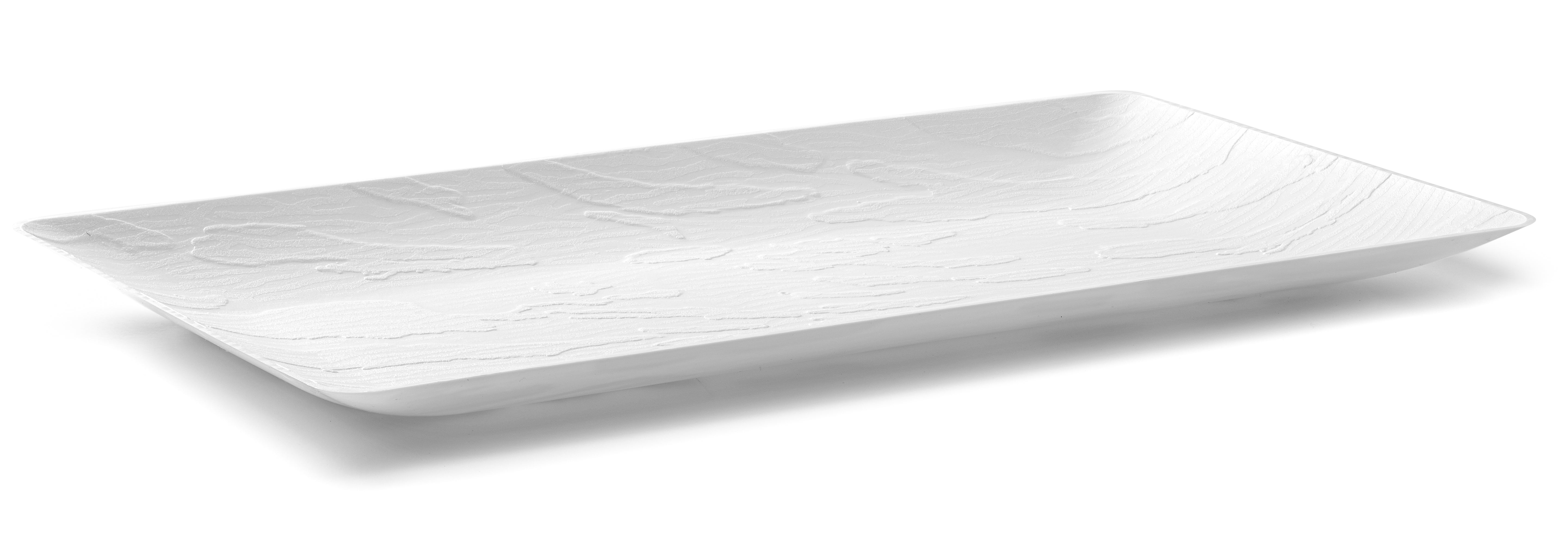 9 x 17 Inch White Rectangle Serving Trays - Set of 5 - Durable Plastic Food Serving Trays for Parties, Restaurants, and Home Use