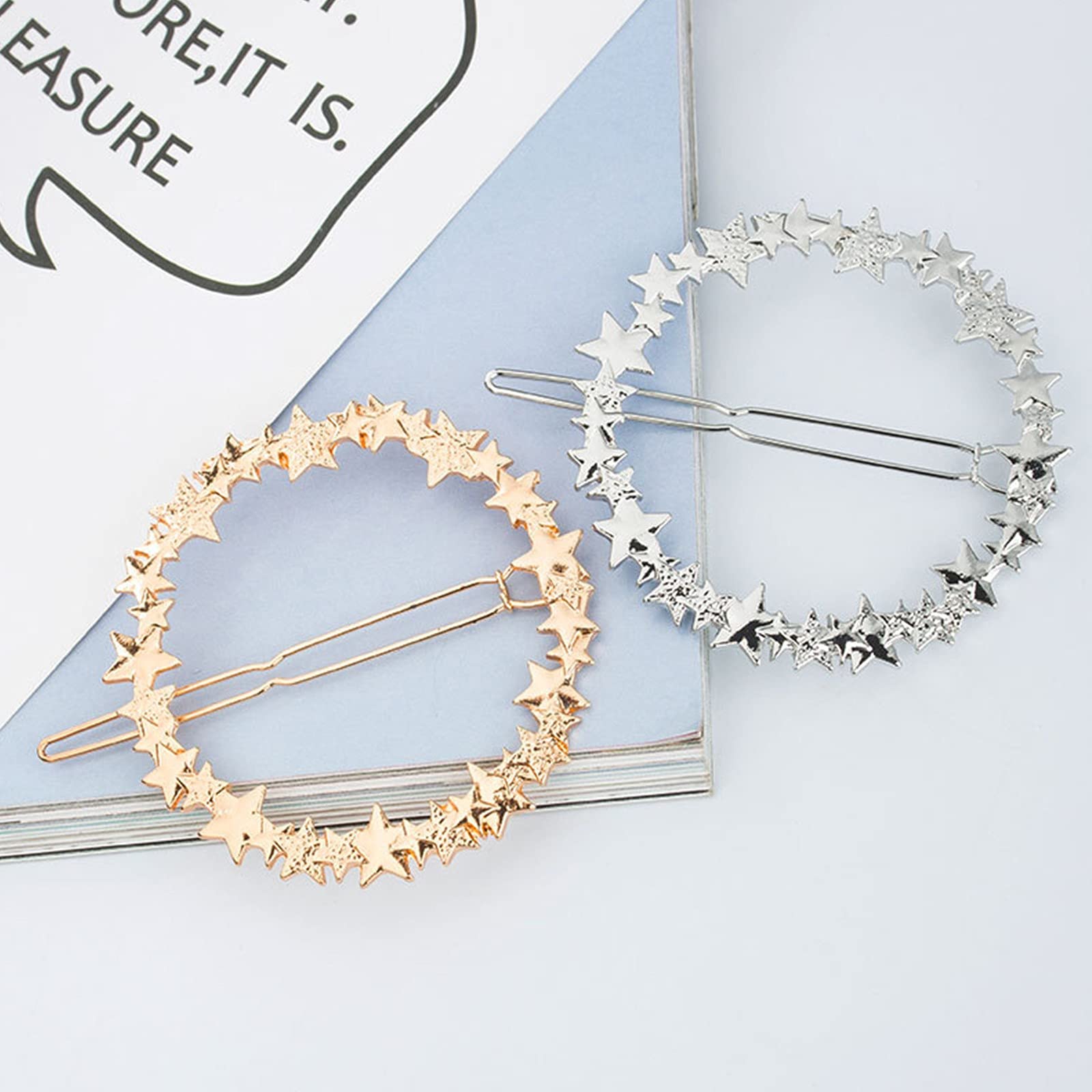 Elegant Hollow Circle Metal Hair Clip for Women - Minimalist Silver Flower Hairpin for Ponytails, Updos & Everyday Wear (1 Size)