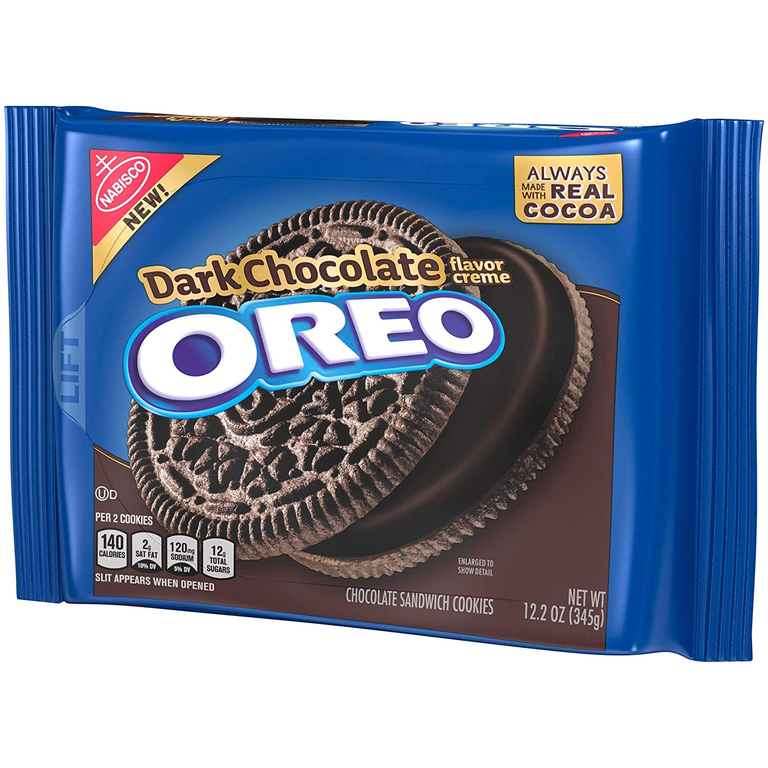Oreo Dark Chocolate Cookies 12-Pack for Snacks & Desserts