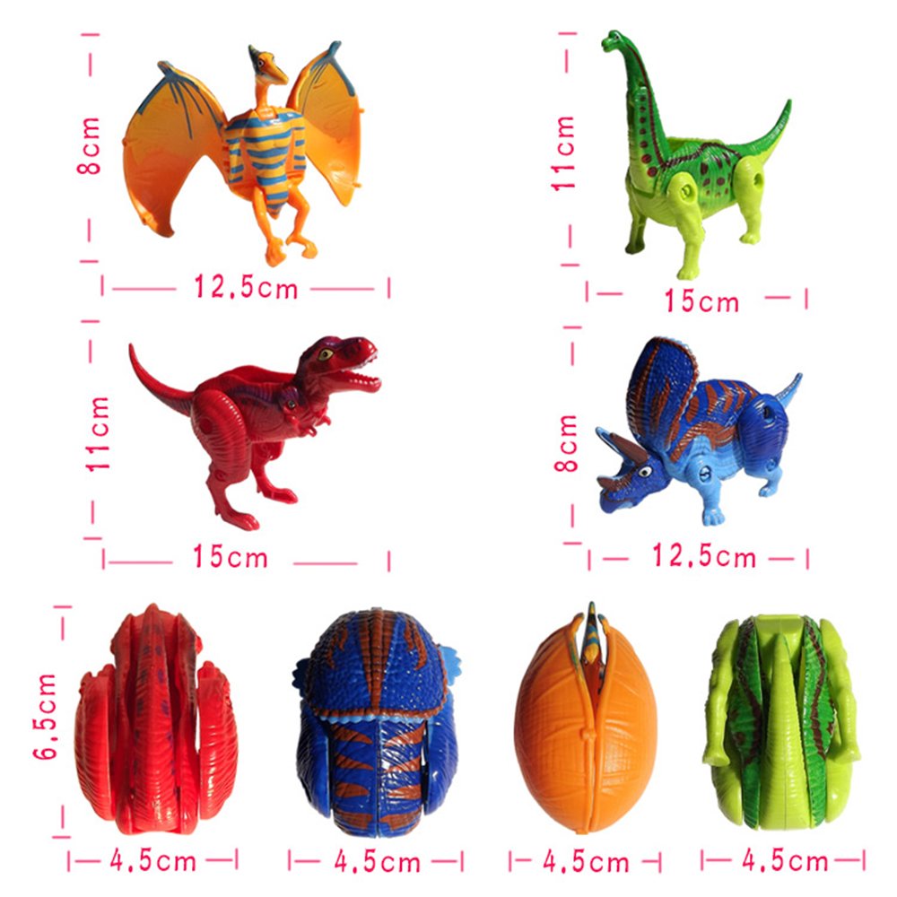 4 Pack Magic Hatching Dinosaur Eggs Toys for Kids 3+ Years - T-Rex, Pterosaurs, Brachiosaurus & Triceratops (Random Colors) - Fun Educational STEM Gifts for Boys & Girls, Perfect for Birthday Parties & Pretend Play