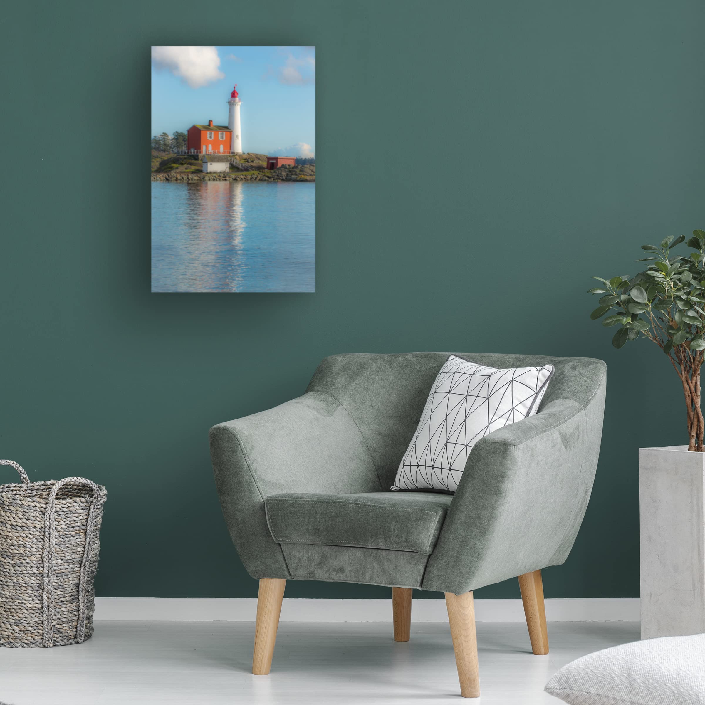 Trademark Fine Art 'Lighthouse Reflection' Canvas Wall Art Print by Tim Oldford - Coastal Decor for Living Room, Bedroom & Office