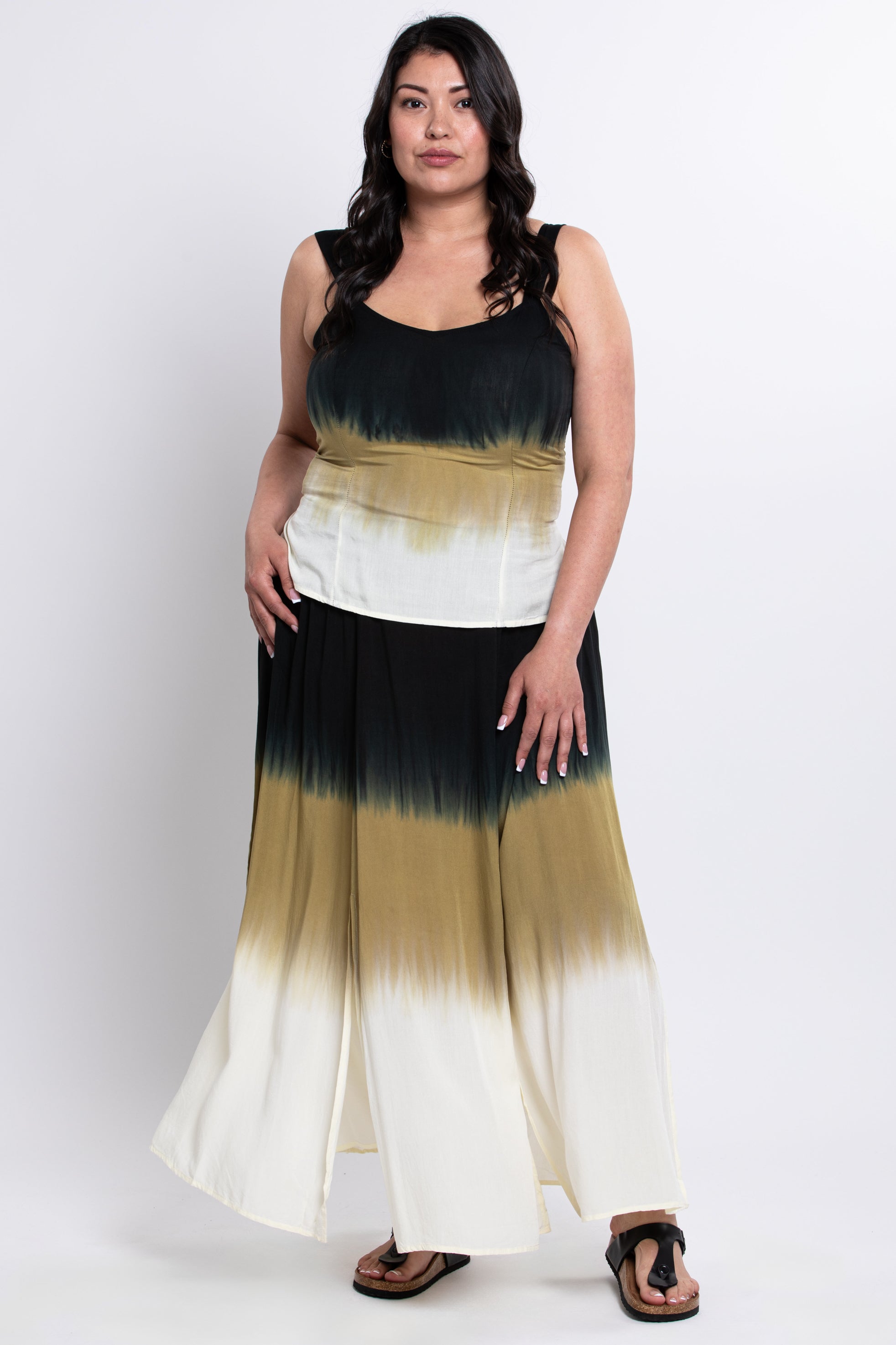 Stylish Black Dip Dye Comfy Skirt for Women - Perfect for Casual Outings, Office Wear & Summer Vacations