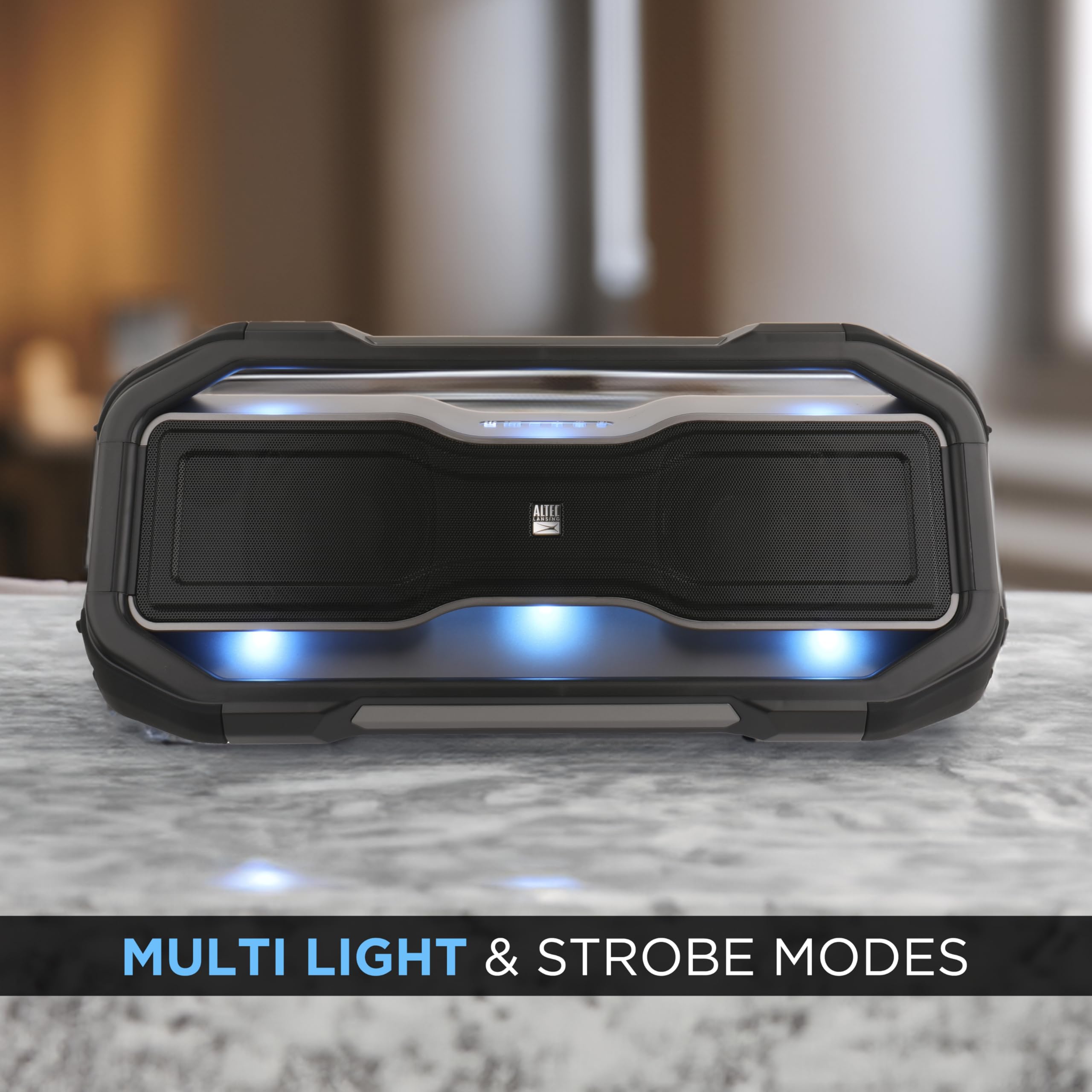 Altec Lansing ROCKBOX XL Wireless Bluetooth Speaker - Portable Waterproof Speaker with 20 Hours Playtime, 5 LED Light Modes, Floating Design for Pool Parties, Beach Outings & Outdoor Adventures