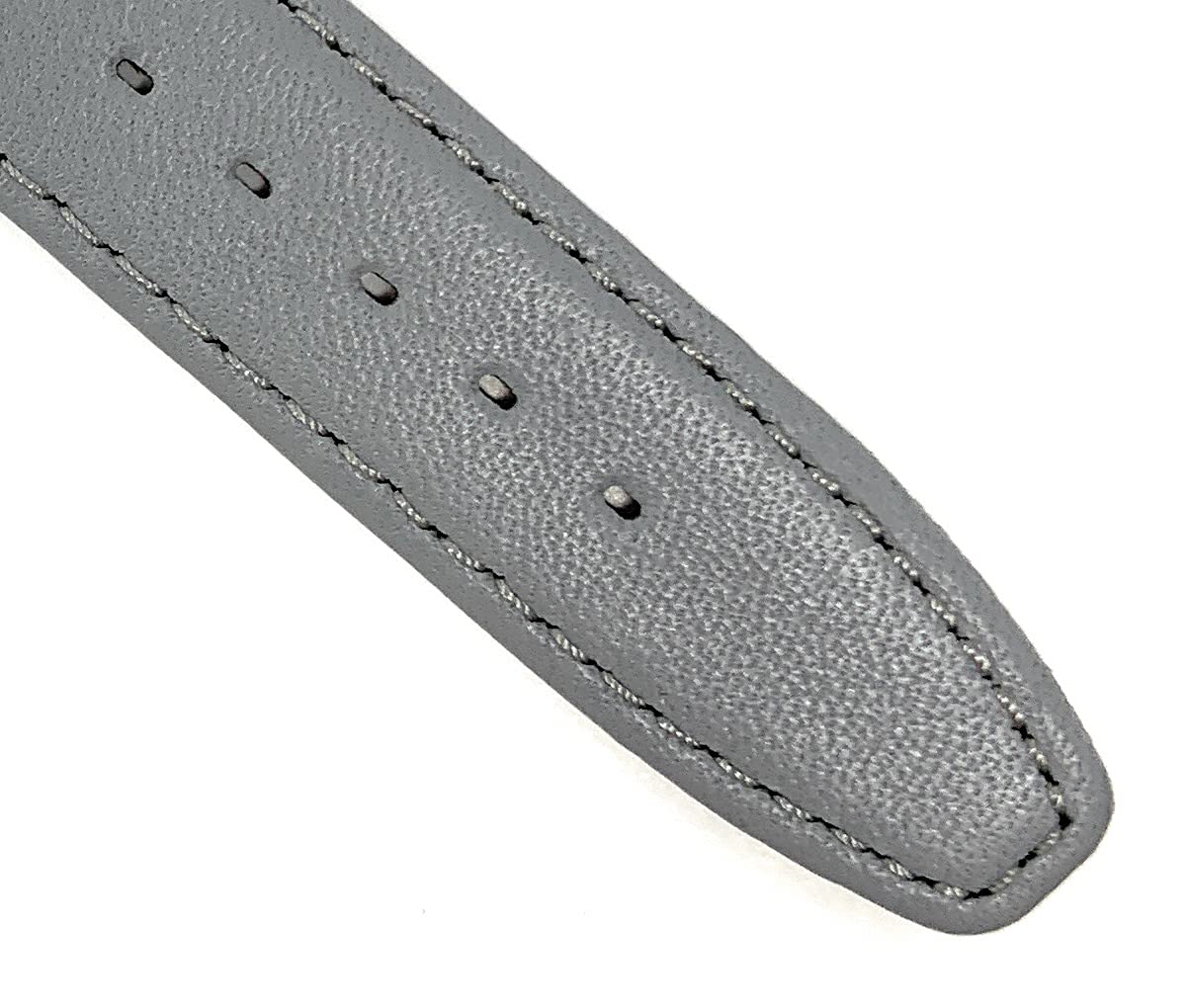 Bandini Extra Long 16mm Women's Leather Watch Band Strap - Grey/Gray with Stitching - Classic Slim Design for Apple Watch & Smartwatches - Perfect for Office, Casual & Formal Occasions