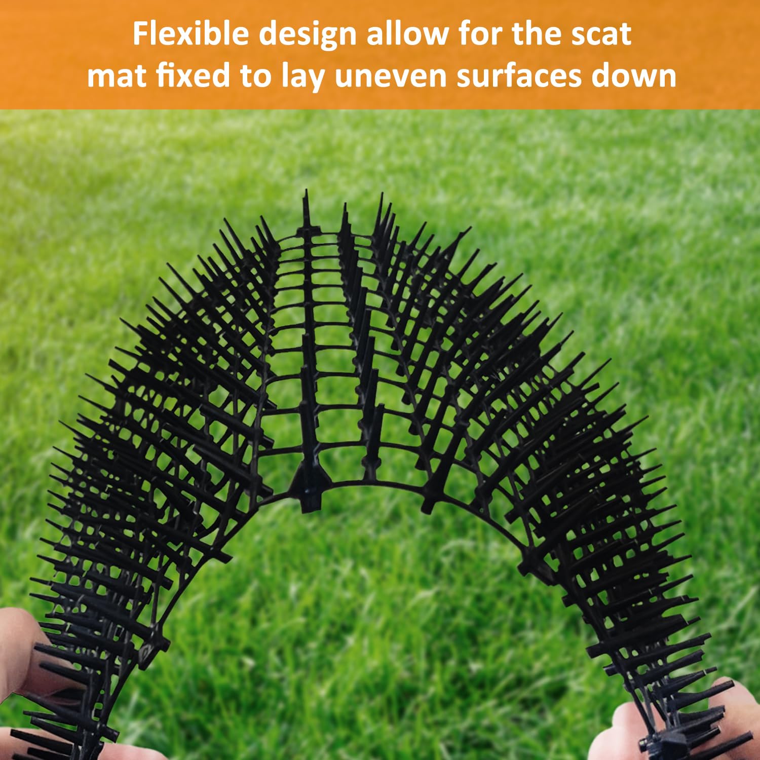 12 Feet Cat Training Scat Mat with Spikes - Deterrent Mat to Keep Pets Off Furniture & Garden - Indoor/Outdoor Pet Training Solution for Sofas, Beds, Plants & Countertops