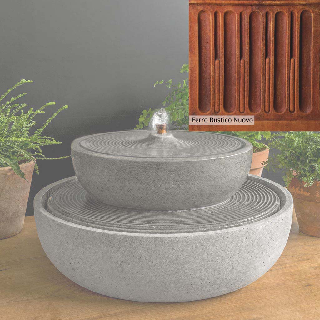 Campania International Lunas Fountain - Outdoor Garden Water Feature with LED Lights for Patio, Yard, and Landscape Decor
