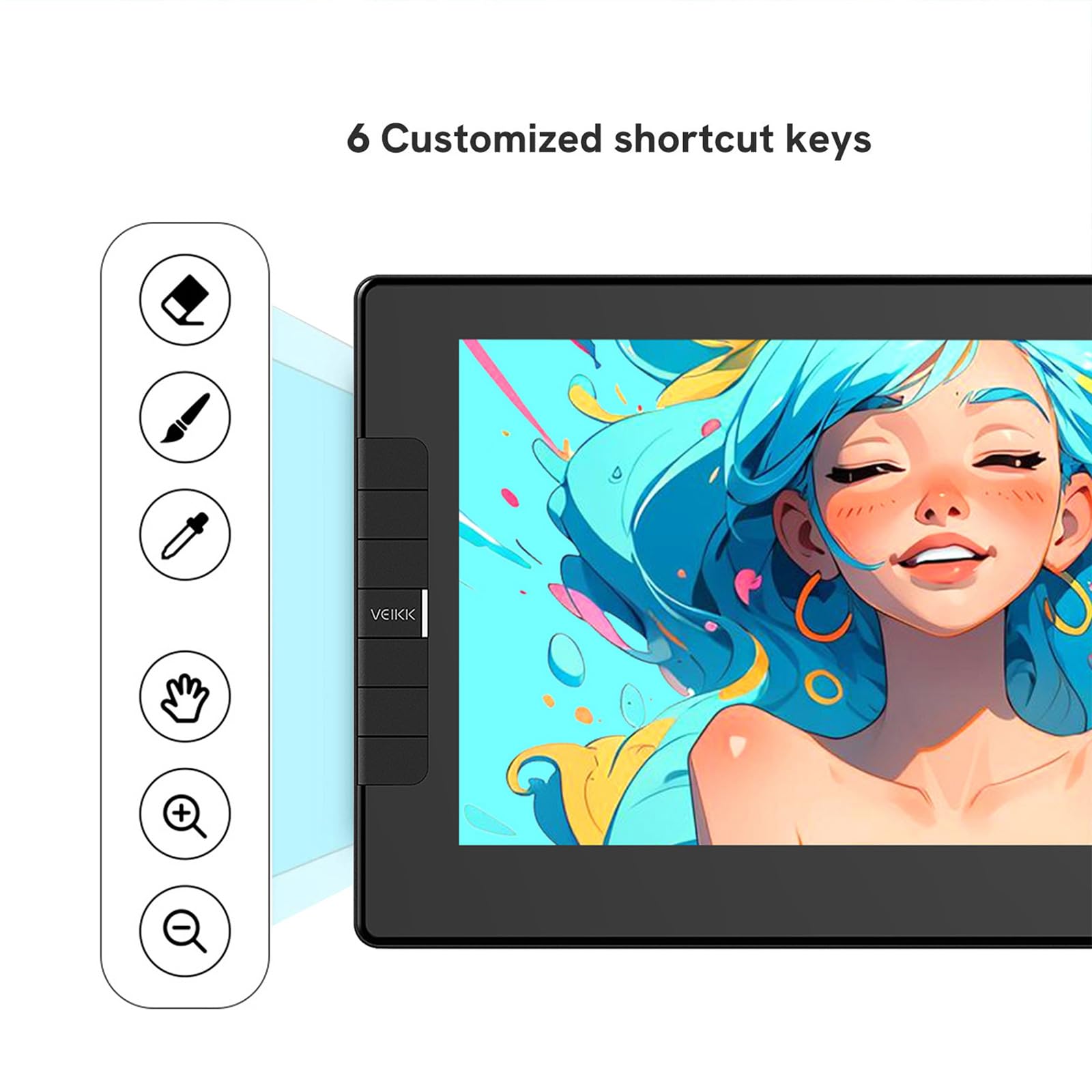 VEIKK VK1200 11.6 Inch Full-Laminated Graphic Drawing Tablet with Screen - Battery-Free Stylus, Tilt Function & 6 Customizable Shortcut Keys - Digital Art, Animation & Design (Requires Computer Connection) - Perfect for Artists, Illustrators & Graphic Designers