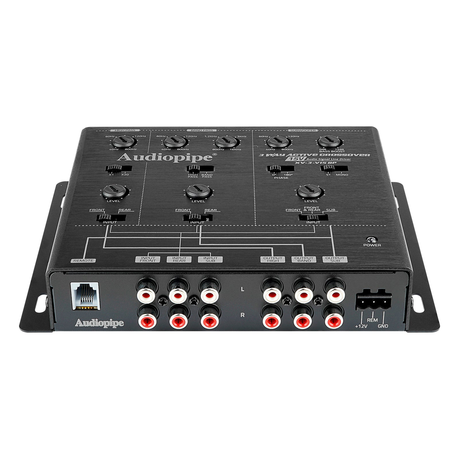 3-Way Active Crossover with Bandpass Filter for Car Audio Systems - XV-3-V15BP - Perfect for Home Theater & Professional DJ Setups