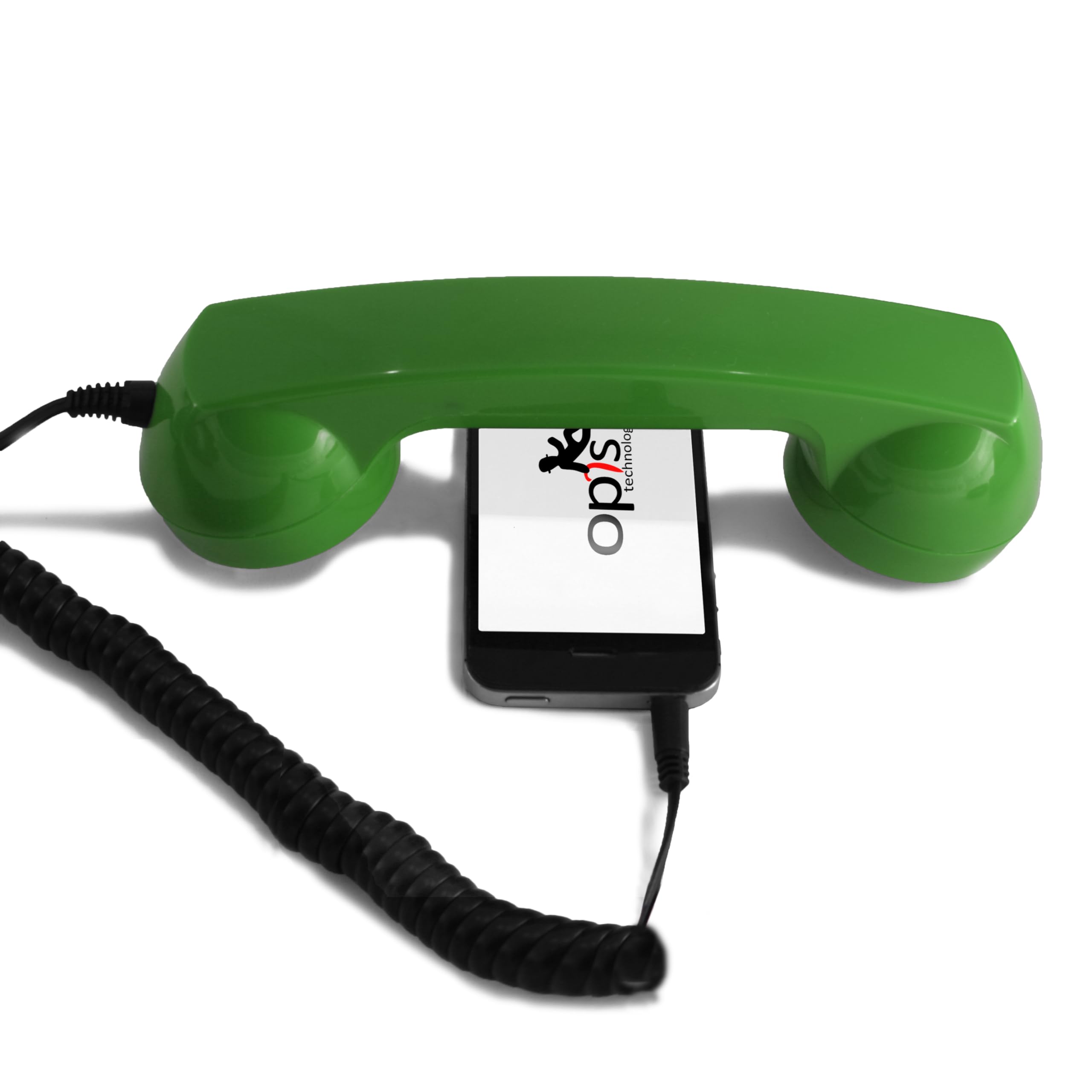 Vintage OPIS 60s Retro Cell Phone Handset - Old-Style Headset with Microphone for All Smartphones (Green) | Perfect for Nostalgic Calls, Photography Props, and Unique Gifts
