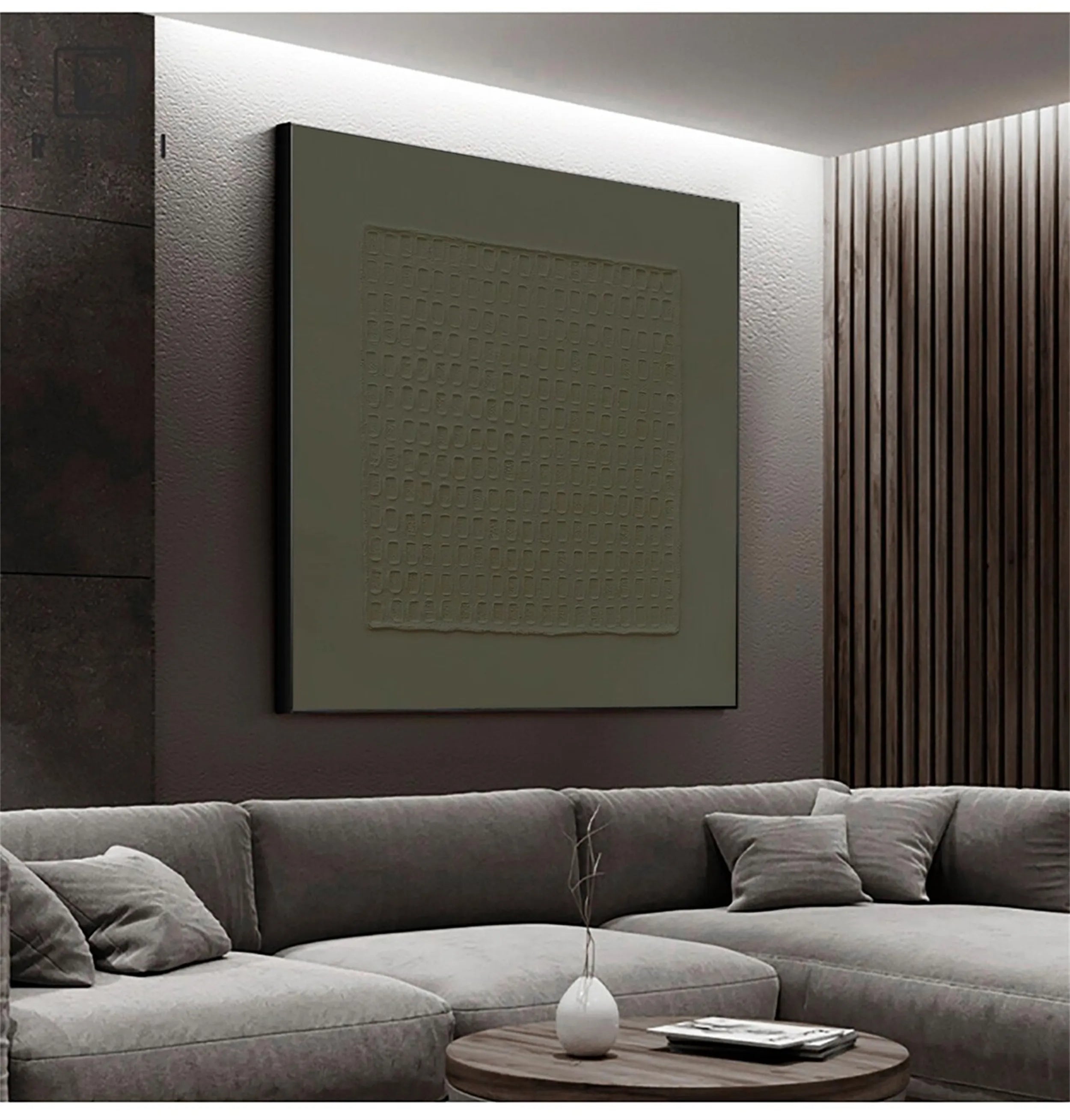 Blue & Green Abstract Wall Art Canvas Print #BG056 - Modern Home Decor for Living Room, Bedroom & Office