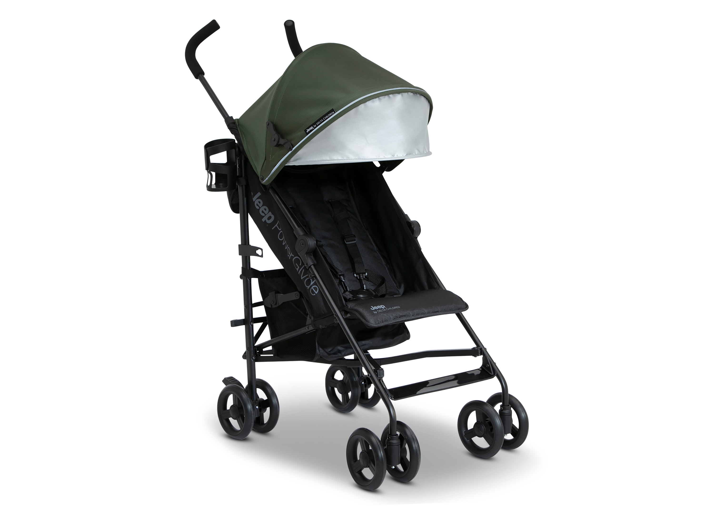 Jeep PowerGlyde Stroller - Lightweight Compact Travel Stroller with One-Hand Fold, Adjustable Canopy & Storage Basket - Perfect for Travel, Shopping & Everyday Use