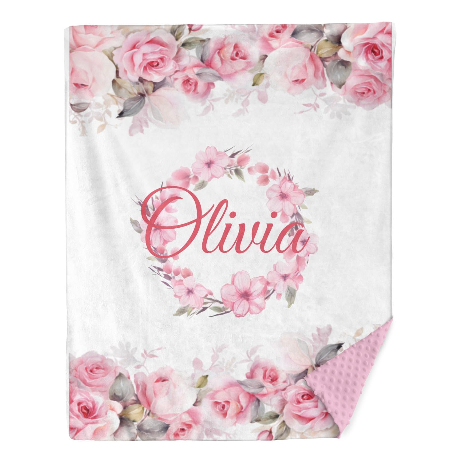 Personalized Baby Blankets for Boys & Girls - Custom Name Baby Blanket for Kids & Toddlers - Soft Double-Layer Receiving Blanket with Dotted Backing - Perfect for Nursery, Baby Shower Gift & Animal Forest Theme Bedroom Decor