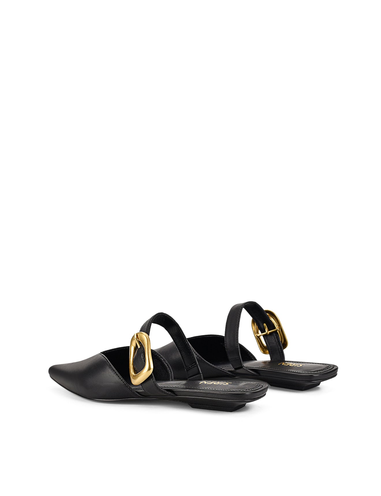 Allegra Black Leather Close-Toe Buckle Slide Sandals for Women - Comfortable & Stylish for Casual Outings, Office, and Summer Wear