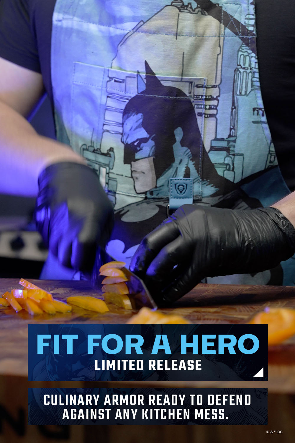 Batman™ Edition Chef's Apron - 100% Breathable Cotton Kitchen Apron for Cooking & Grilling - Premium Dalstrong© Blue Legend Design for Home Chefs & BBQ Enthusiasts