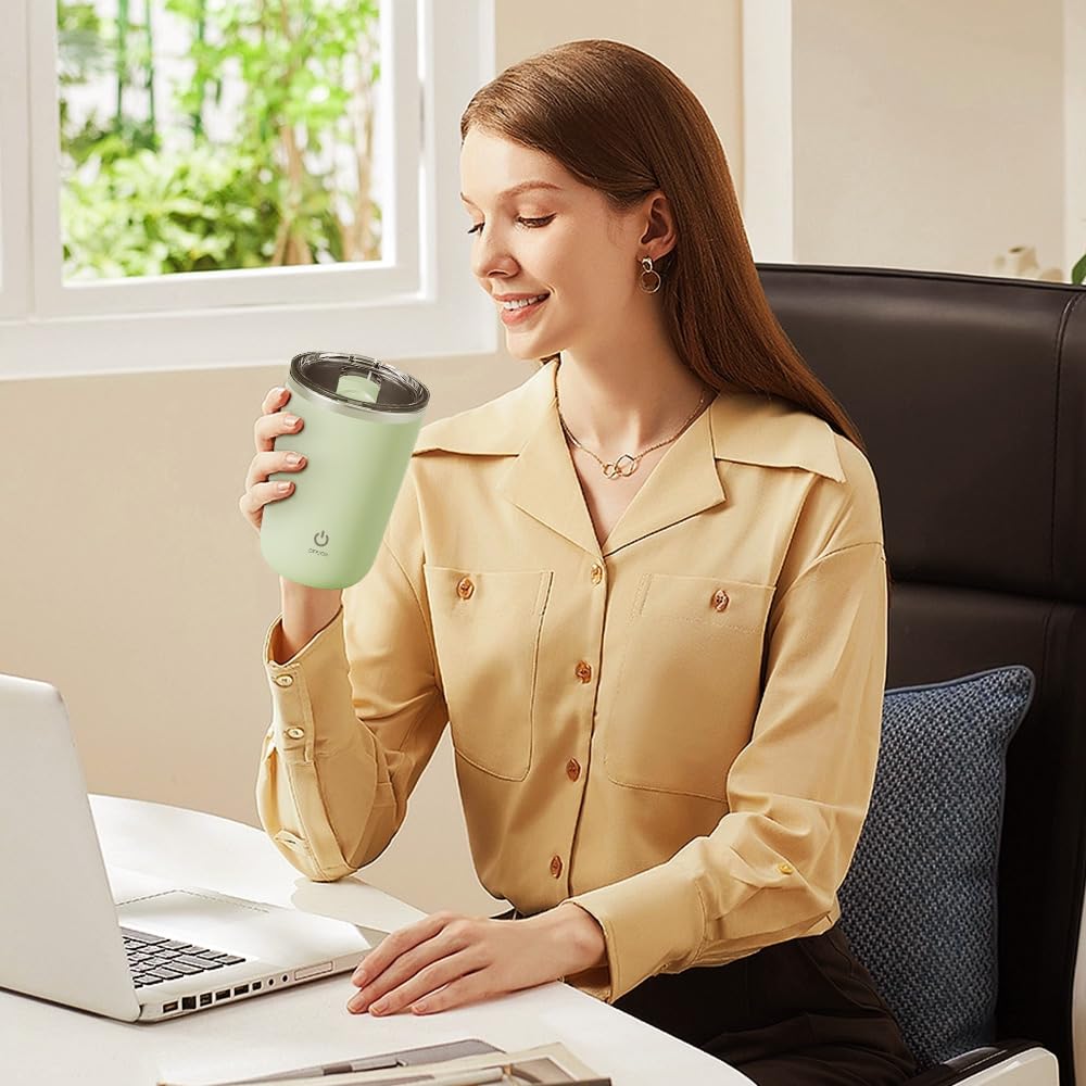 **2025 New Automatic Magnetic Stirring Coffee Mug - 350ml Self Stirring Stainless Steel Travel Mug with Lid - Electric Magnetic Stirrer for Coffee, Tea, Milk - Perfect for Office, Home & Travel (Pink)**