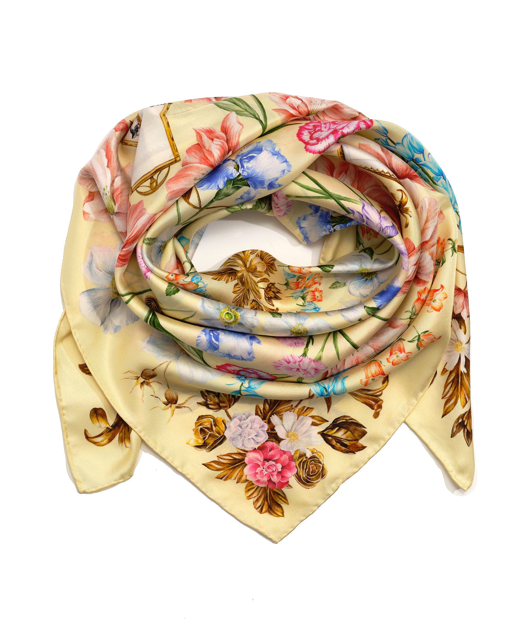 Flourish 35 Silk Square Scarf - Elegant Fashion Accessory for Women | Perfect for Office, Party & Travel Outfits