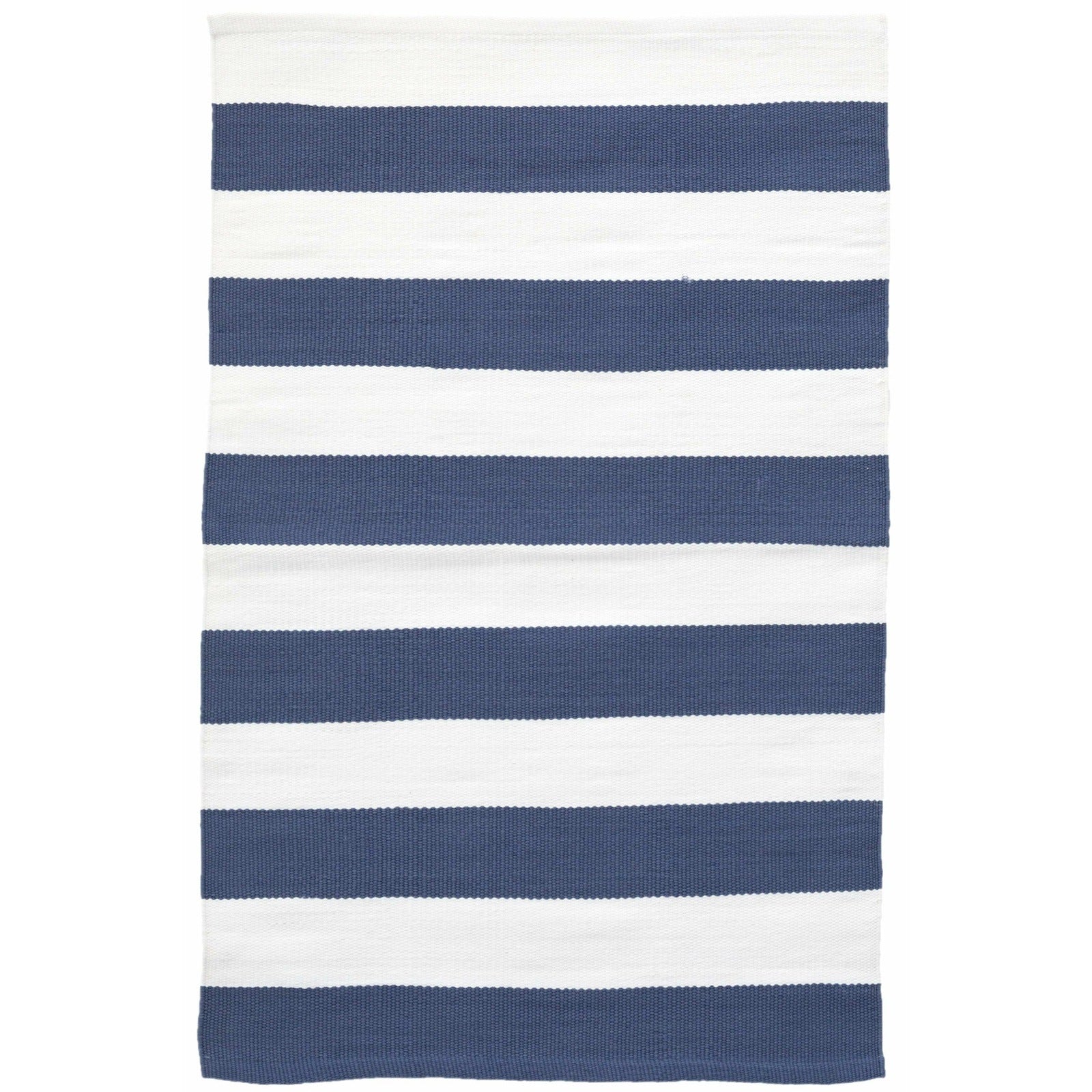 Dash & Albert Catamaran Stripe Denim/White Indoor/Outdoor Area Rug - Perfect for Living Room, Patio, and Beach House Decor