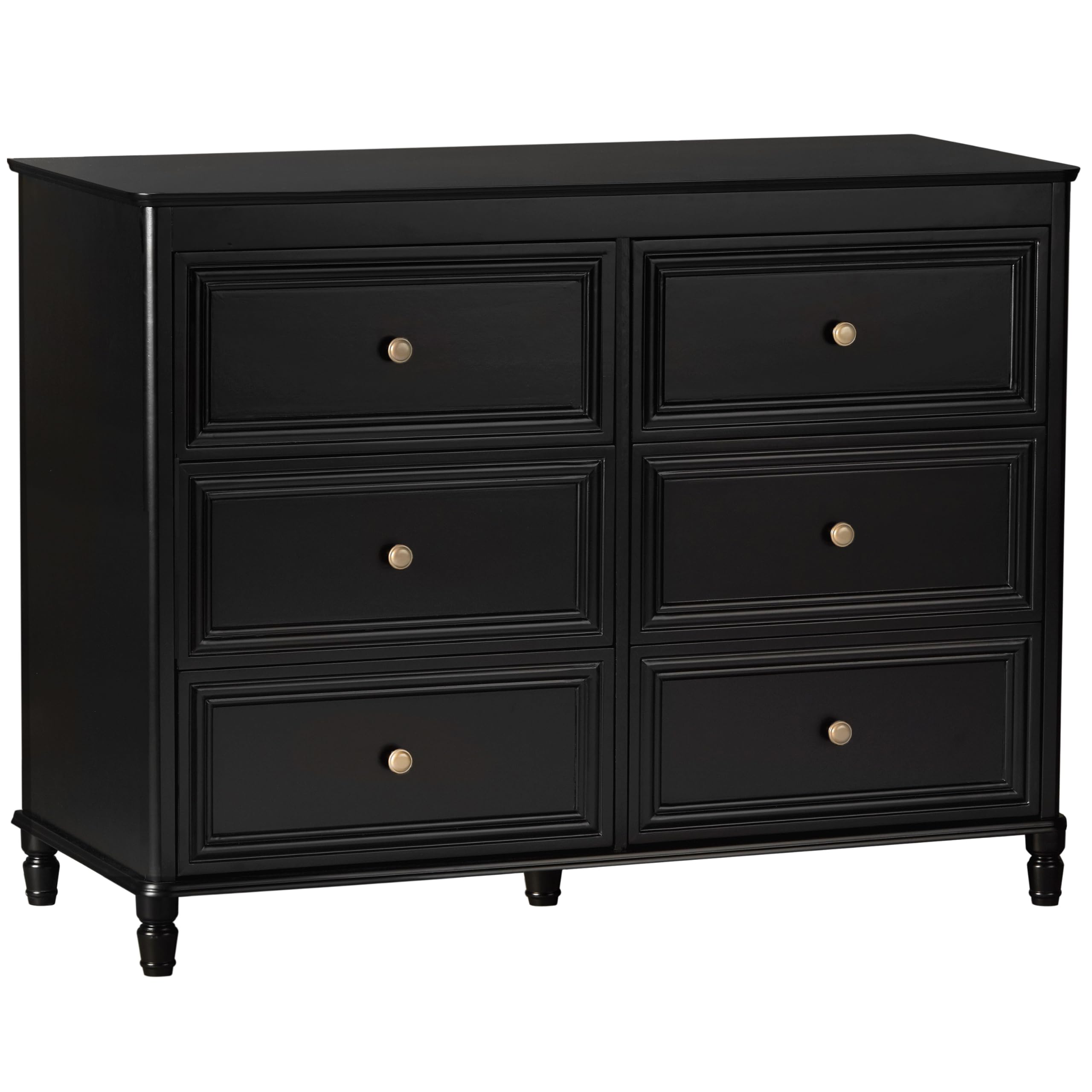 Little Seeds Piper 6-Drawer Dresser in Black - Stylish Kids' Bedroom Furniture for Storage & Organization