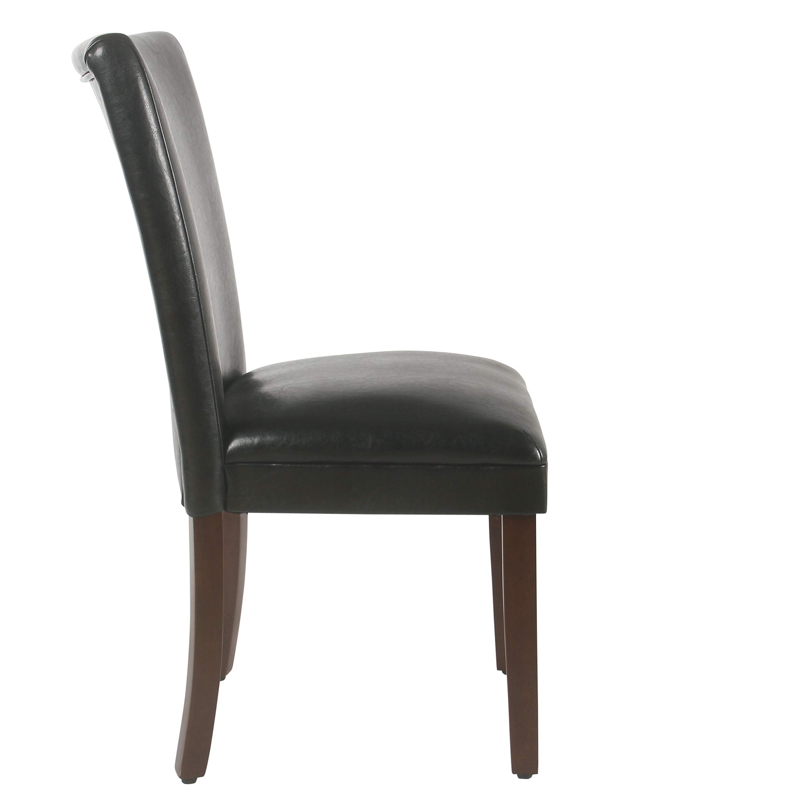 HomePop Parsons Dining Chairs - Set of 2 Black Faux Leather Upholstered Chairs for Kitchen, Dining Room & Office - Modern Comfortable Seating for Home & Restaurant