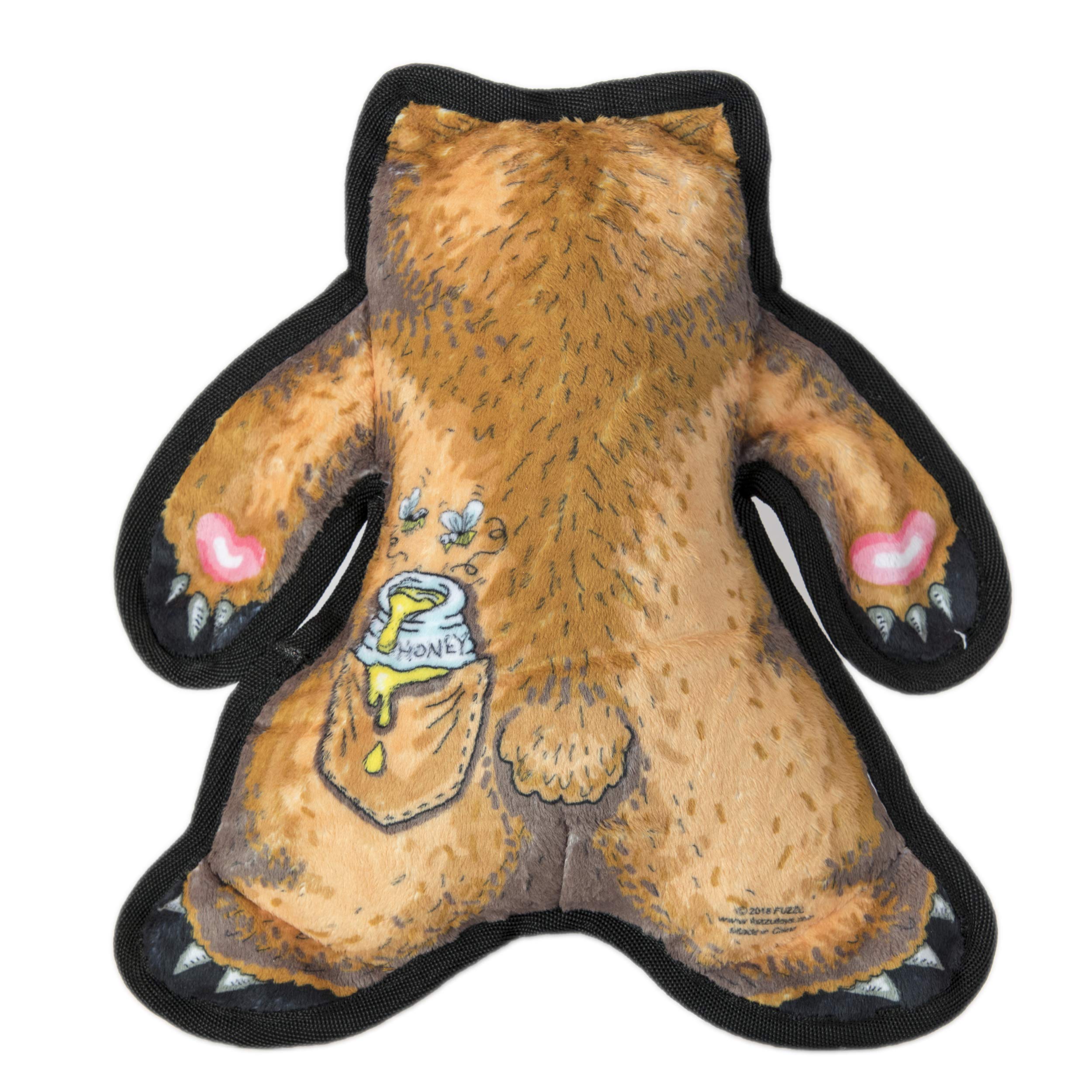 Durable Squeaky Dog Chew Toy - FUZZU Wild Woodies Bear Pierre Dog Toy for Medium Dogs (9 Inch) | Tough & Rugged Chew-Resistant Design | Perfect for Playtime, Training & Teething Relief