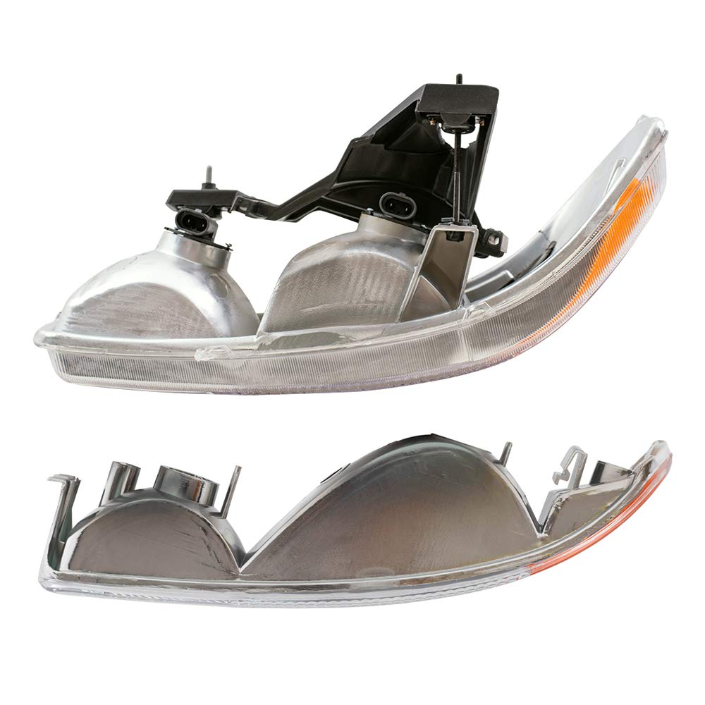 Replacement Headlights for 1999-2007 GMC Sierra - Driver & Passenger Side with Park Signal Marker Lights | Durable Aftermarket Headlamp Assembly for Improved Night Visibility | Perfect for Off-Roading, Daily Commuting & Truck Upgrades