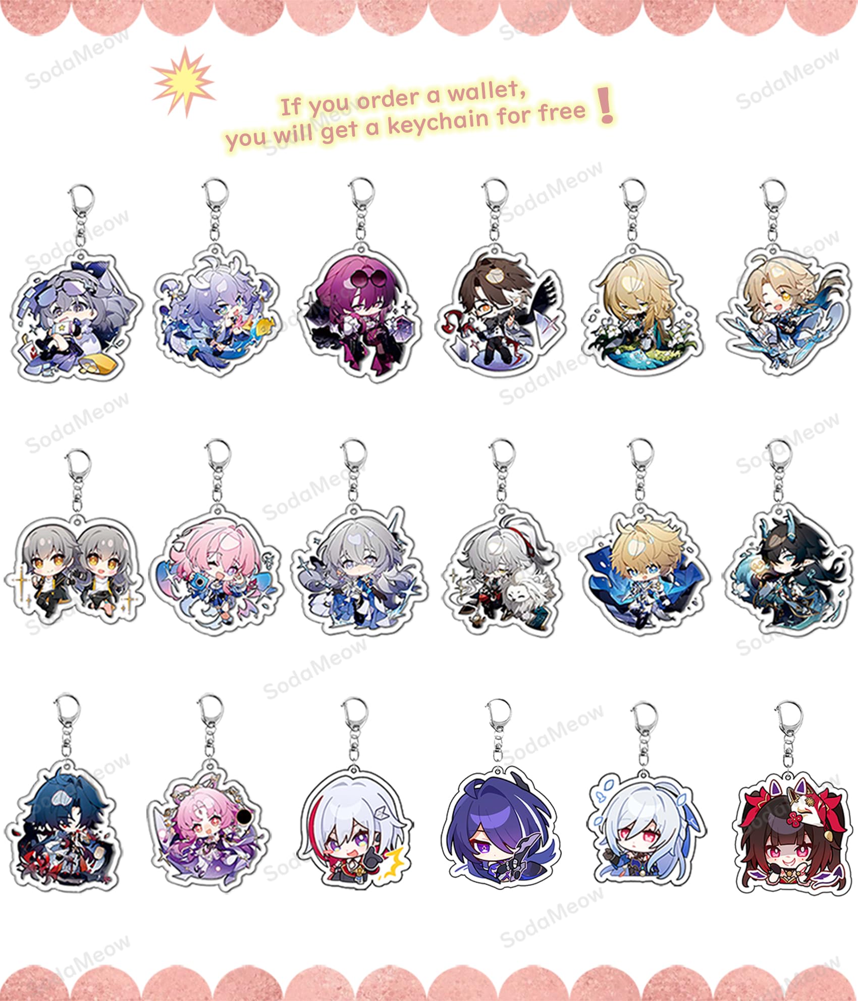 Honkai Star Rail Anime Wallet for Men & Women - Kawaii Bifold Card Holder with Free Keychain (Jing Yuan-2) - Perfect for Cosplay, Gaming Conventions & Anime Collectors