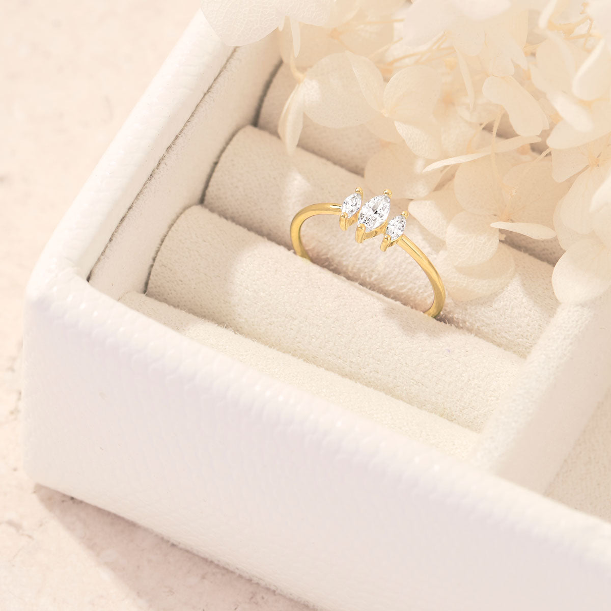 Trinity Sparkle Ring Gold - Elegant 14K Gold Plated Stackable Ring Set for Women, Perfect for Wedding, Anniversary, and Everyday Jewelry Gift