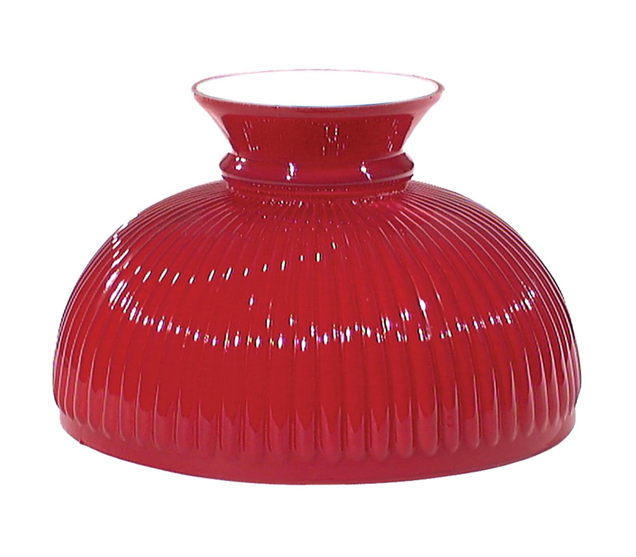 B&P Lamp® 10 Inch Cased Ruby Glass Rib Shade - Vintage Style Table Lamp Shade for Living Room, Bedroom & Office Decor