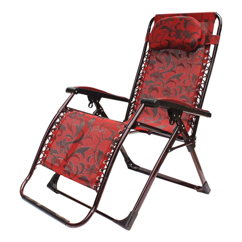 Reclining Relaxer LITING Red Folding Lounge Chair - Stylish Home, Beach, Office Comfort for Ultimate Relaxation