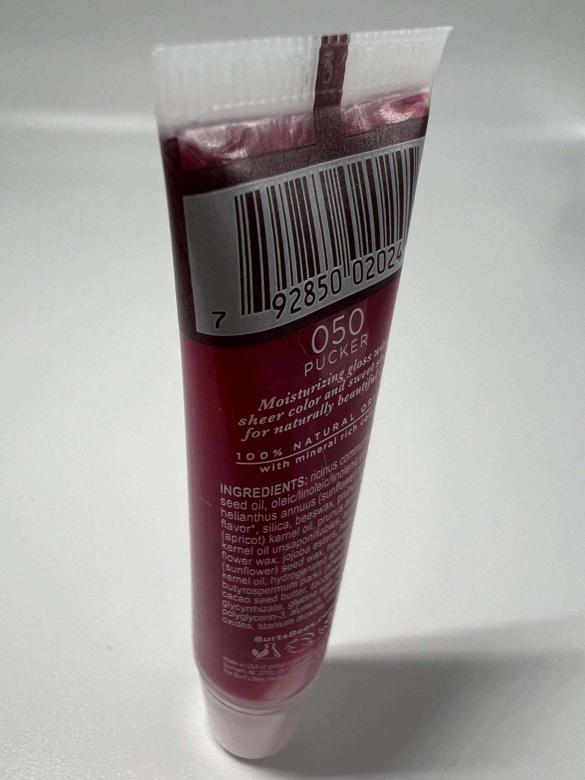 Burt's Bees Lip Shine Pucker - 0.5 oz Moisturizing Lip Balm with Natural Beeswax & Vitamin E | Perfect for Dry Lips, Daily Hydration & On-The-Go Use