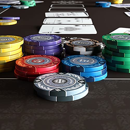 Premium Bullet Playing Cards Poker Table Mat - Durable Waterproof & Non-Slip Casino Surface with Sewn Edges - Perfect for Texas Hold'em, Blackjack & Game Nights - Includes Carrying Tube - 63