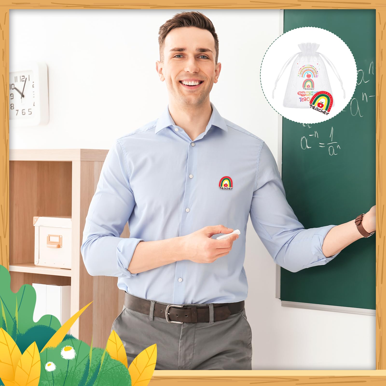 50pcs Teacher Appreciation Pins Set - Apple Graduation Enamel Pins for Backpacks & Gifts