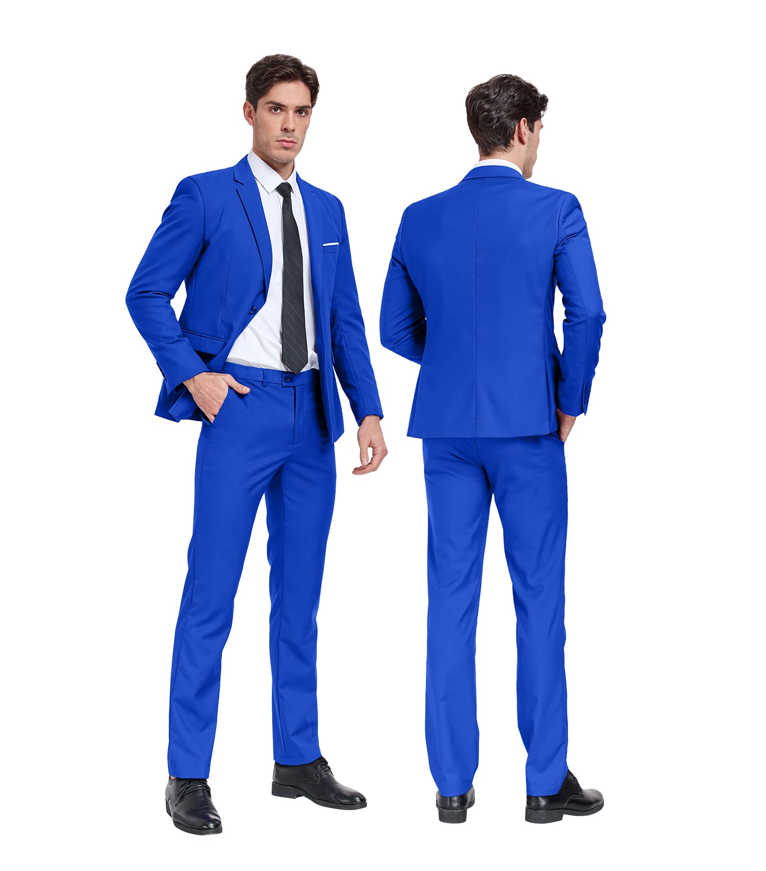 Men's Slim Fit 2-Piece Suit Set - Wedding Tuxedo & Groomsmen Blazer with Tie | Formal Prom, Business & Special Occasion Attire