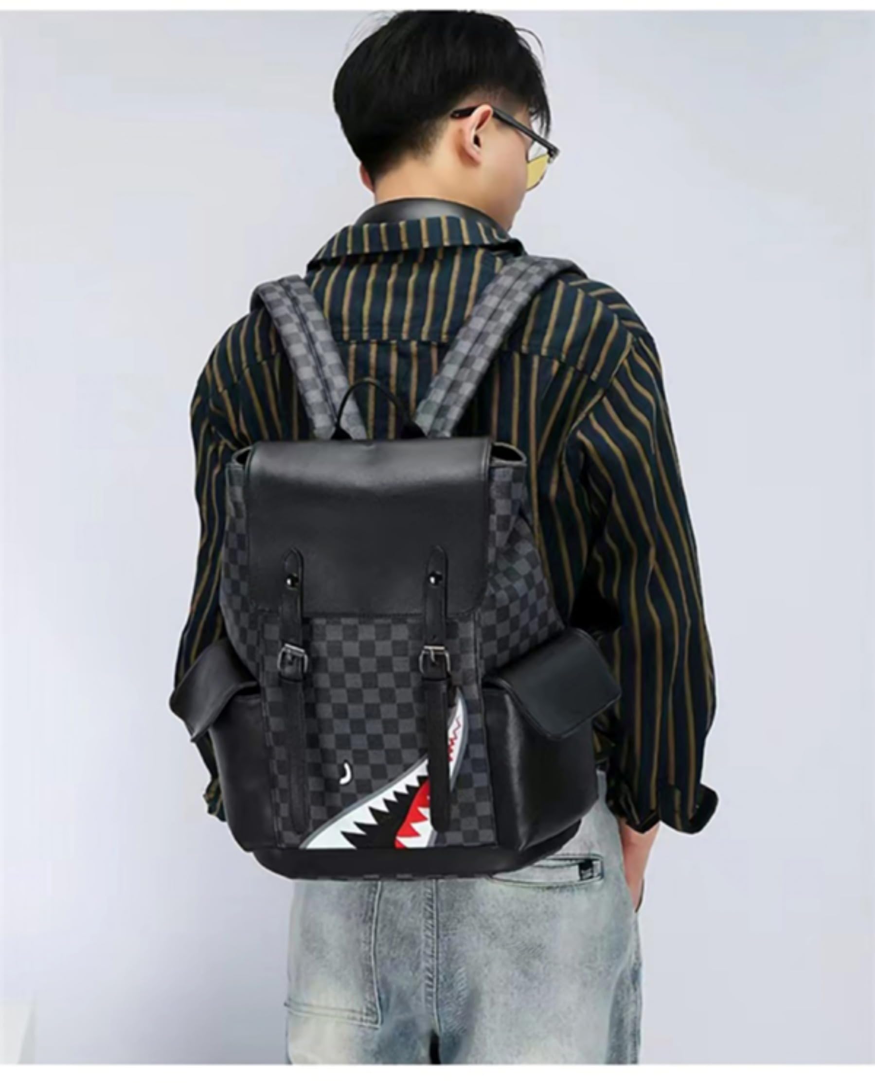 Stylish PU Leather Backpack for College & Travel - Waterproof Laptop Bag with USB Charging Port - Perfect for School, Business Trips & Daily Commute (Multifunctional, One Size)