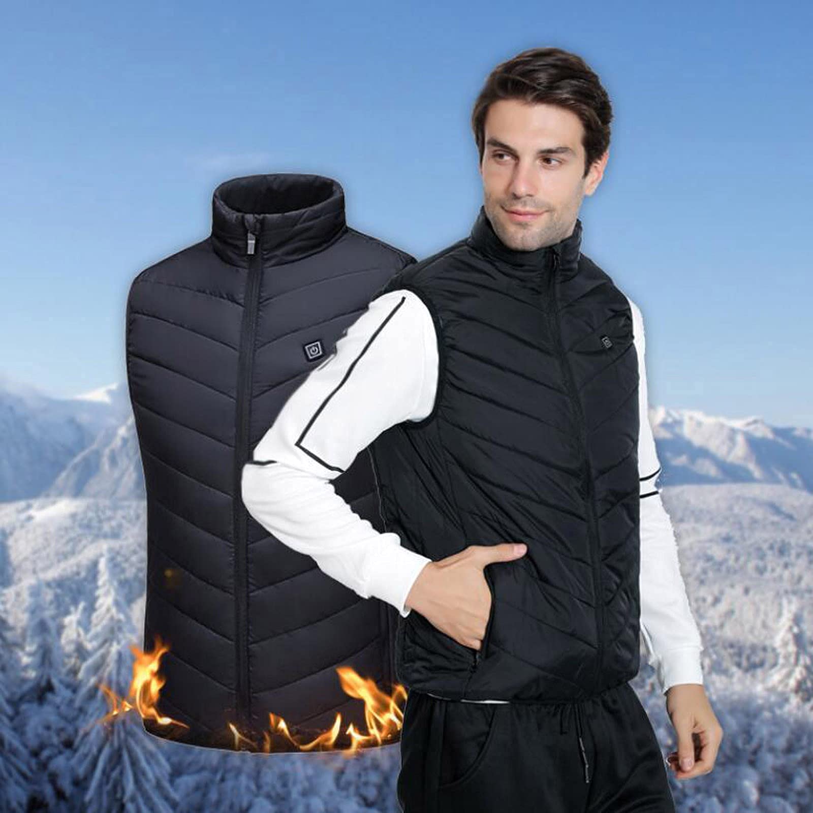 Men's Heated Jacket - Lightweight Winter Coat for Outdoor Activities