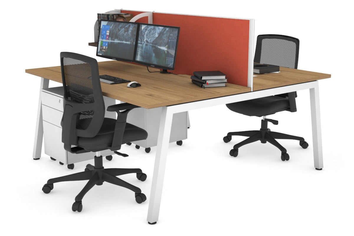 Quadro 2-Person Office Workstation Desk - 1800L x 800W with Cable Management - Perfect for Shared Workspaces & Collaborative Offices