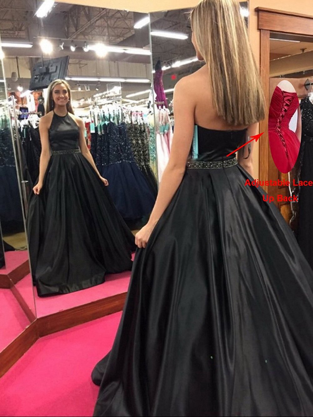 Elegant Prom Dresses 2024 - Long Formal Evening Gowns for Women with Pockets & Beaded Waist | Perfect for Homecoming, Ball, Wedding & Special Occasions