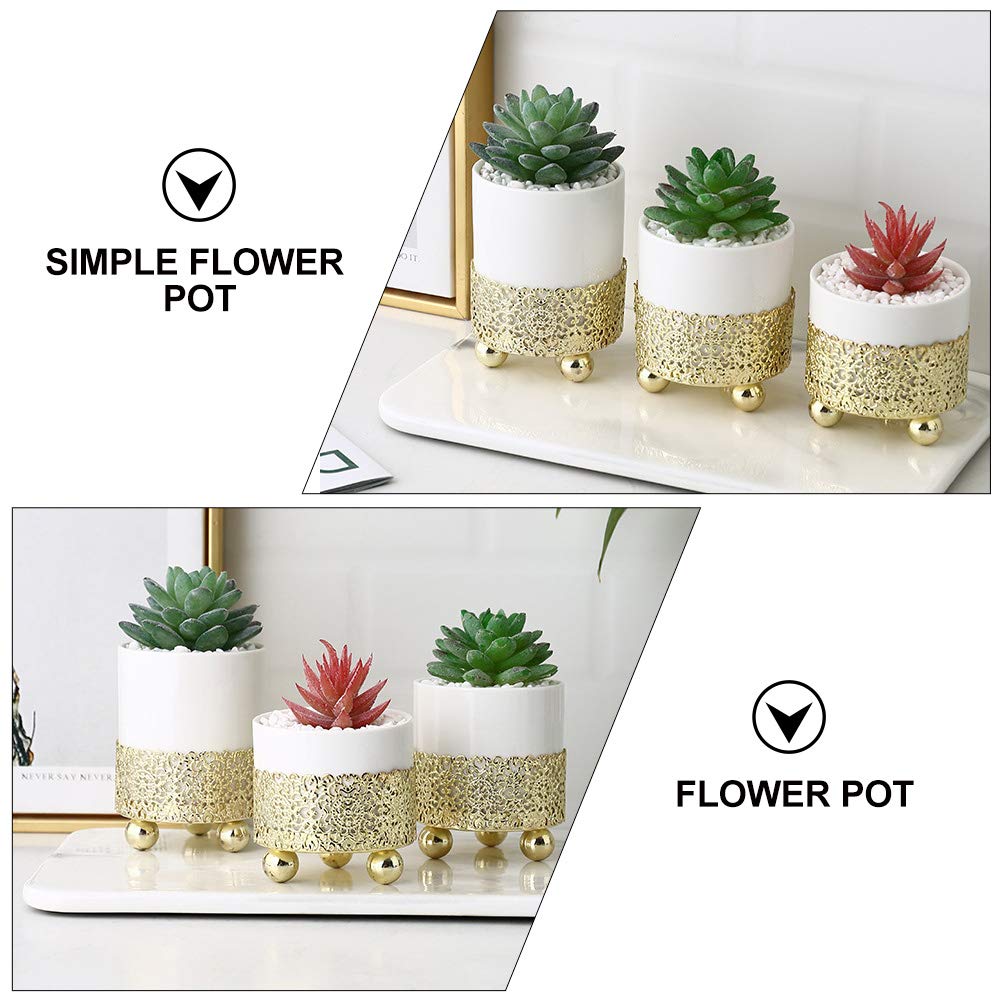 1pc Elegant Wrought Iron Succulent Planter - Detachable Modern Home Decor Flower Pot for Indoor Plants, Office Desk, Garden Decor & Gift Ideas