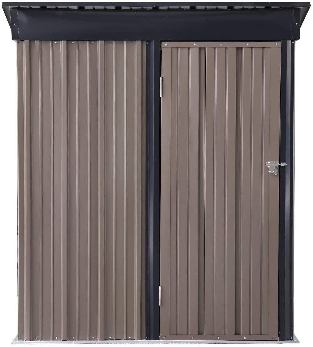 HYD-Parts 5x3 FT Outdoor Storage Shed - Durable Metal Garden Tool House with Sloped Roof for Yard, Patio & Backyard Organization | Weather-Resistant Utility Shed for Lawn Equipment, Gardening Tools & Outdoor Storage Needs