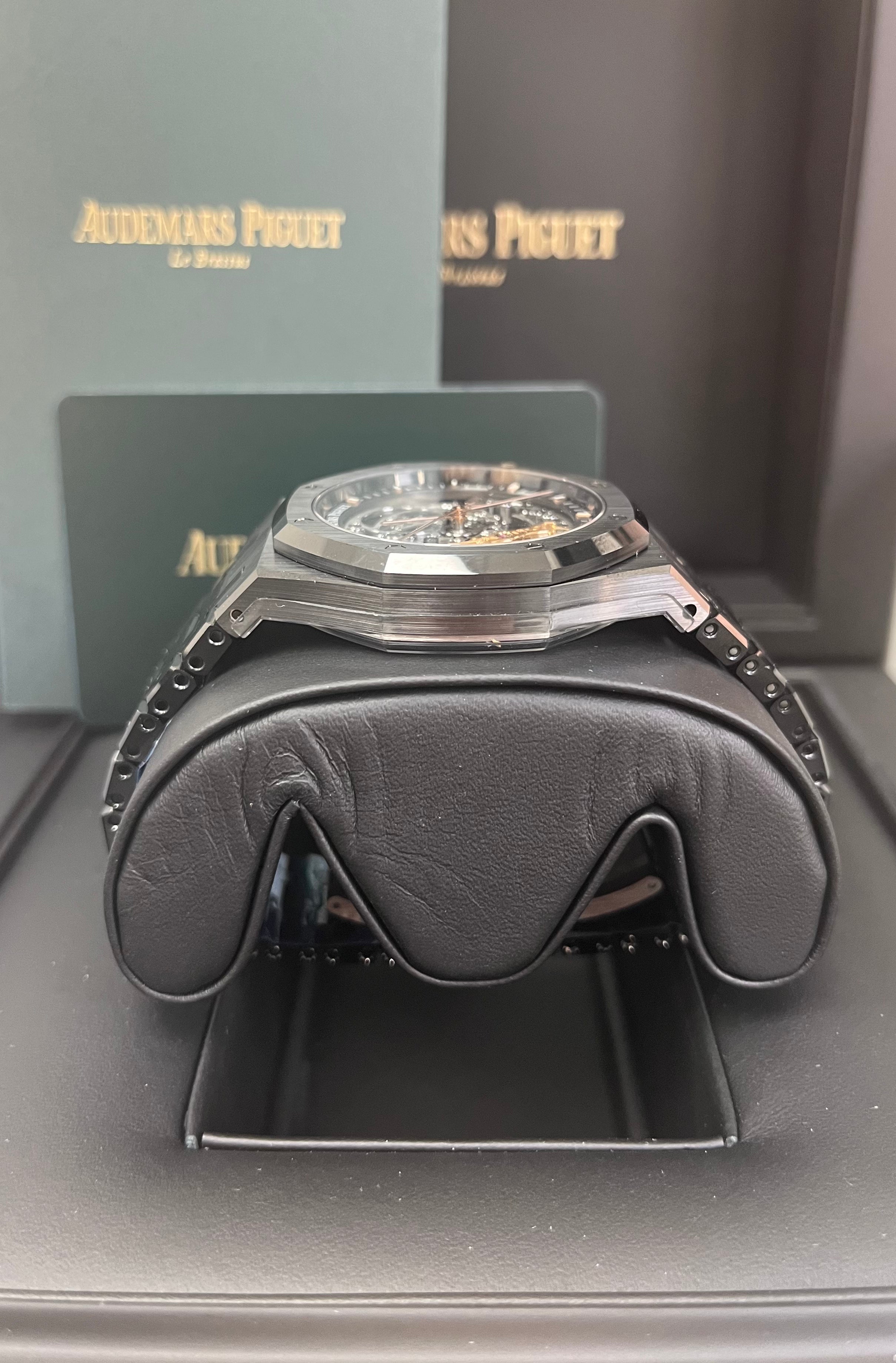 Audemars Piguet Royal Oak 41mm Double Balance Wheel Openworked Watch Ref.15416CE.OO.1225CE.01 - Luxury Skeleton Dial for Men, Premium Stainless Steel & Ceramic - Perfect for Business Meetings, Gala Events & Collector's Showcase